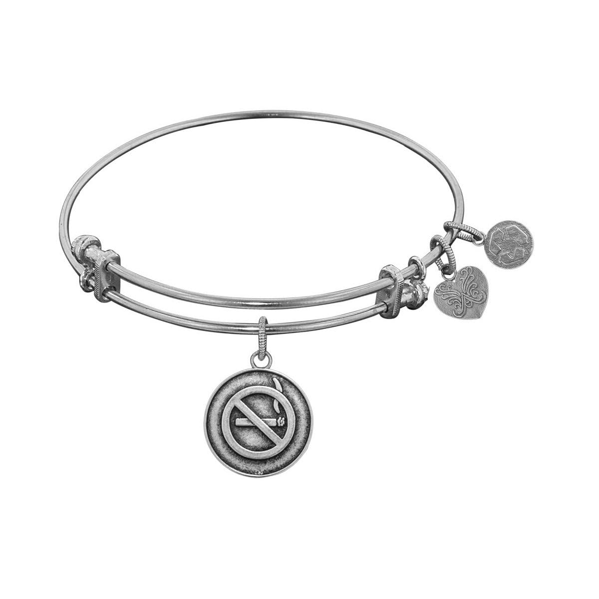 No Smoking Adjustable Brass Bangle Bracelet for Men & Women - Jewelry Affairs