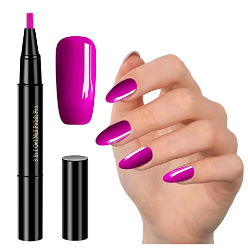 20 Colors Step Nail Gel Pen Set - 3-in-1 Nail Polish, Base & Top Coat, No Wipe Needed - 2ML Nail Art Kit with Rhinestones for Women & Girls - Perfect for Home Manicures, Salon Nails & DIY Nail Designs