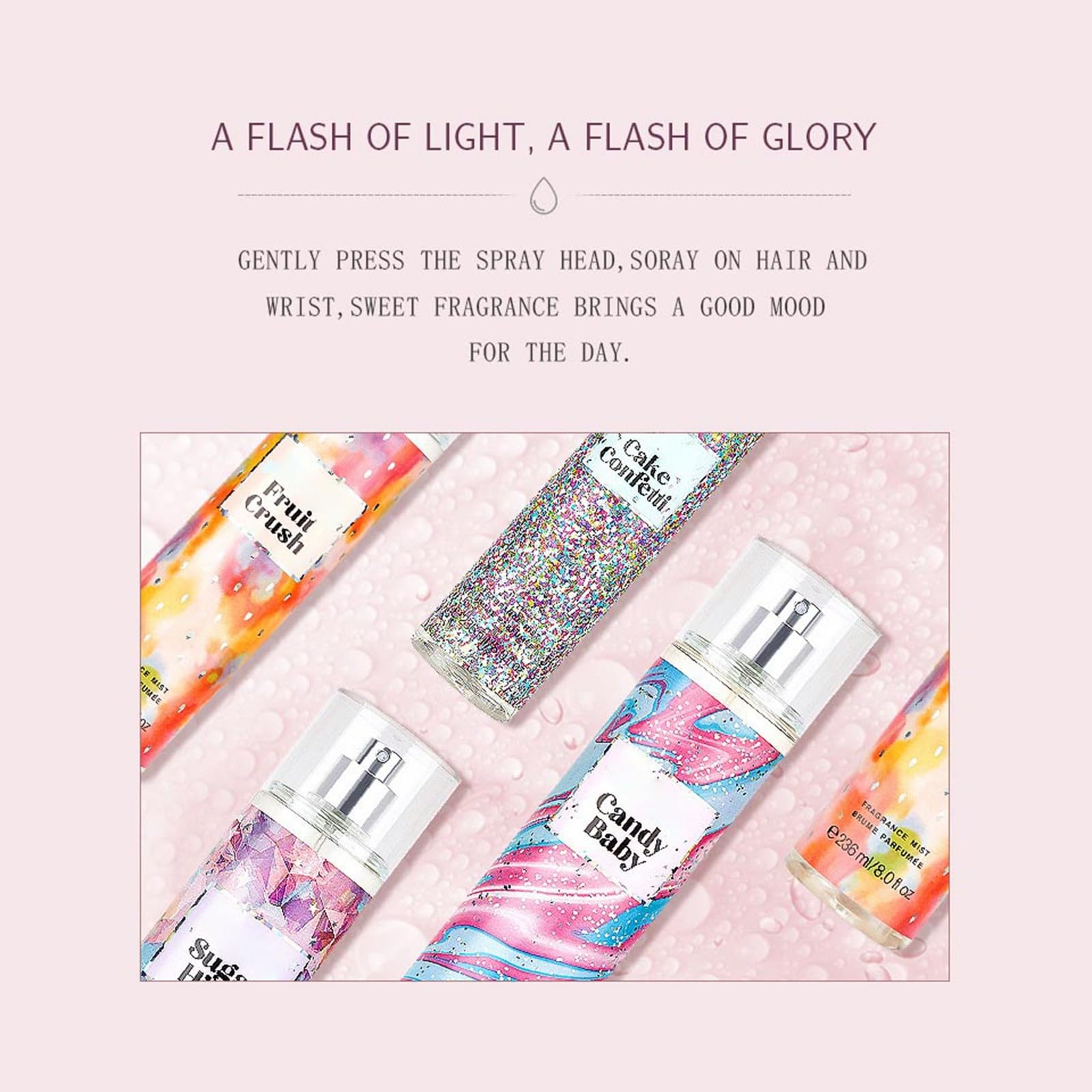 Floral Perfume for Women - Long Lasting Seasonal Flower Scent, Dubai Style Hydroalcoholic Gel Fragrance (236ml, Strawberry) - Perfect for Daily Wear, Special Occasions & Hair Fragrance
