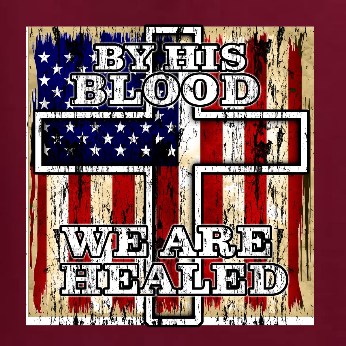 Christian Men's Graphic T-Shirt - By His Blood We Are Healed for Church & Worship