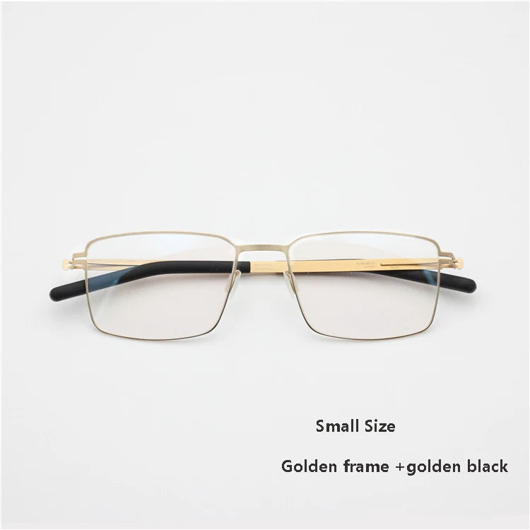 Unisex Full Rim Square Screwless Titanium Alloy Eyeglasses Frame 13519 - Lightweight Durable Glasses for Work, Reading & Fashion