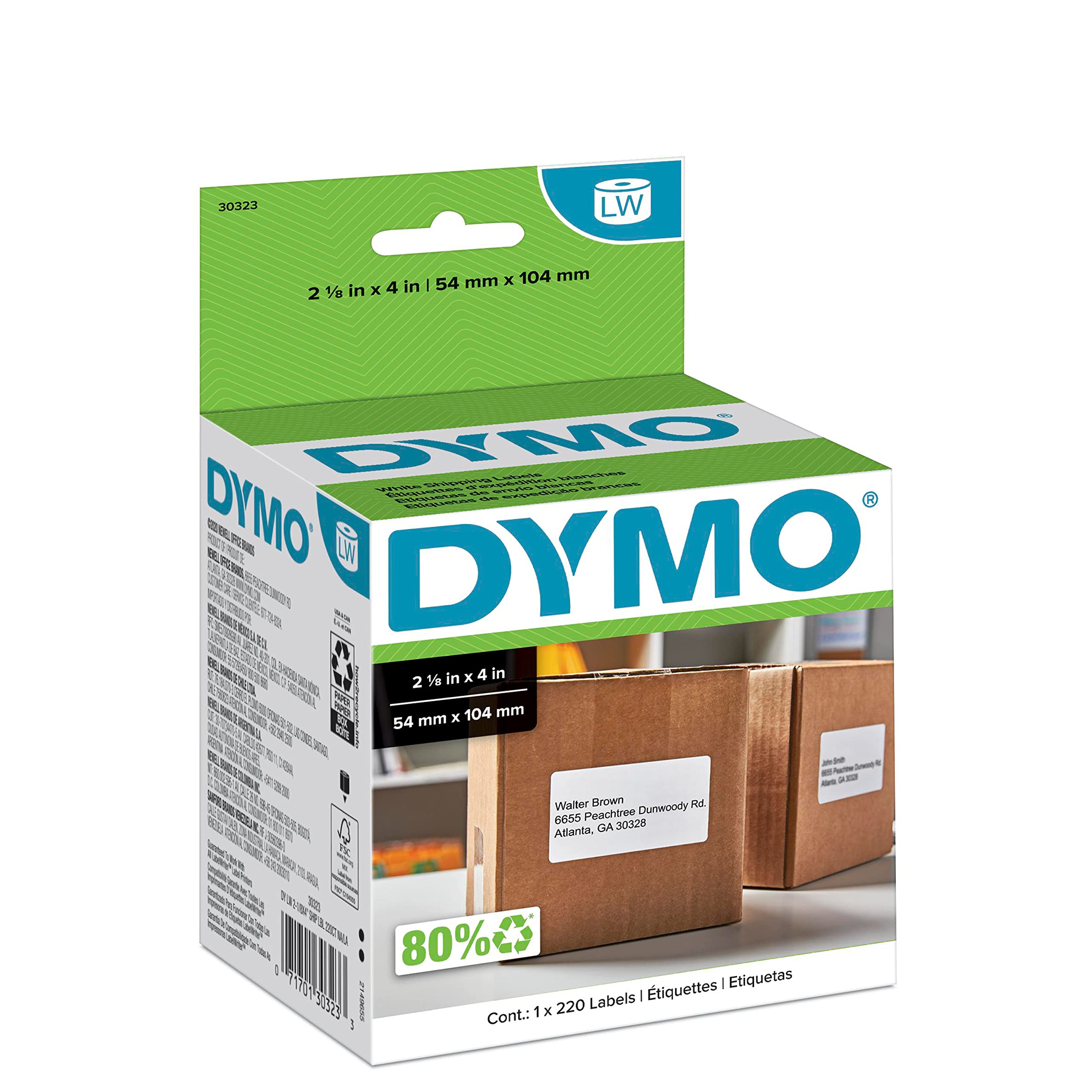 DYMO LW Standard Shipping Labels & LW 1-Up File Folder Labels for LabelWriter Printers - 2-1/8