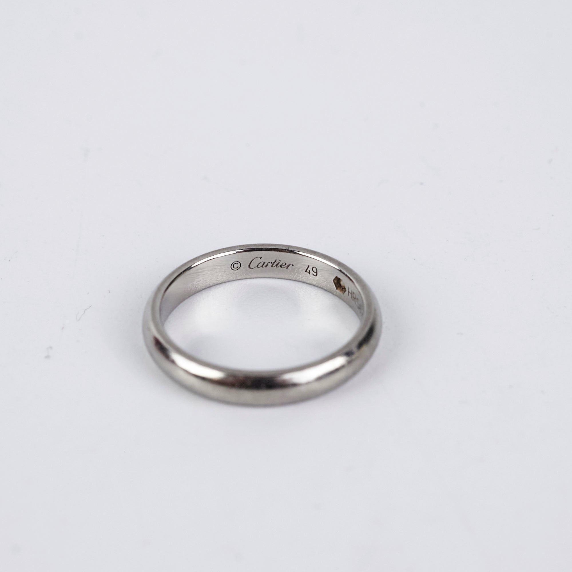 Cartier C De Cartier Platinum Diamond Ring - Size 49 with 1 Diamond for Women | Luxury Wedding Band, Engagement Ring & Anniversary Gift