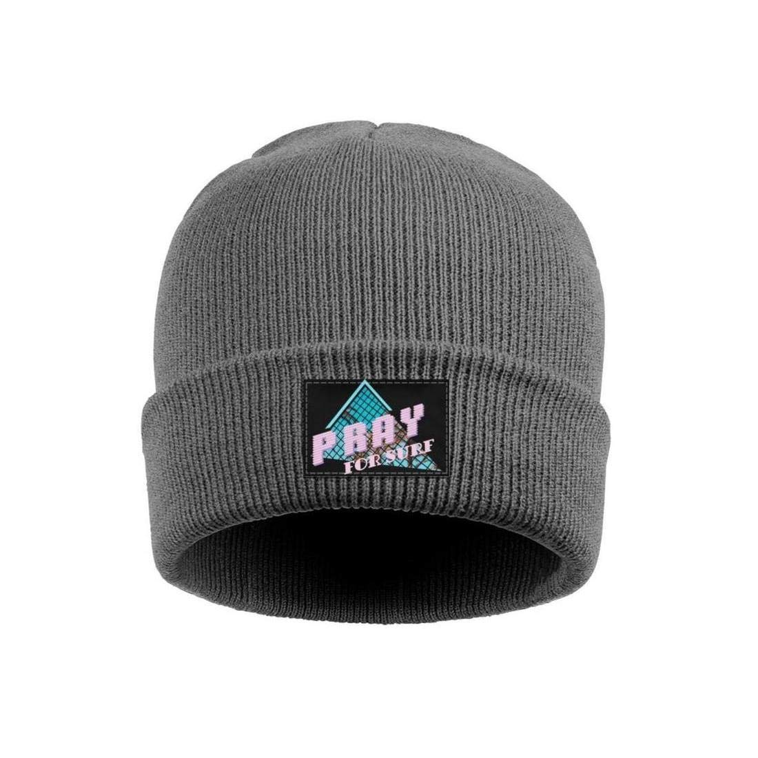 Men's Slouchy Beanie Hat - Soft Fine Knit Winter Hat with Surfboard Design - Warm California Ski Cap for Surfing, Snowboarding & Casual Wear