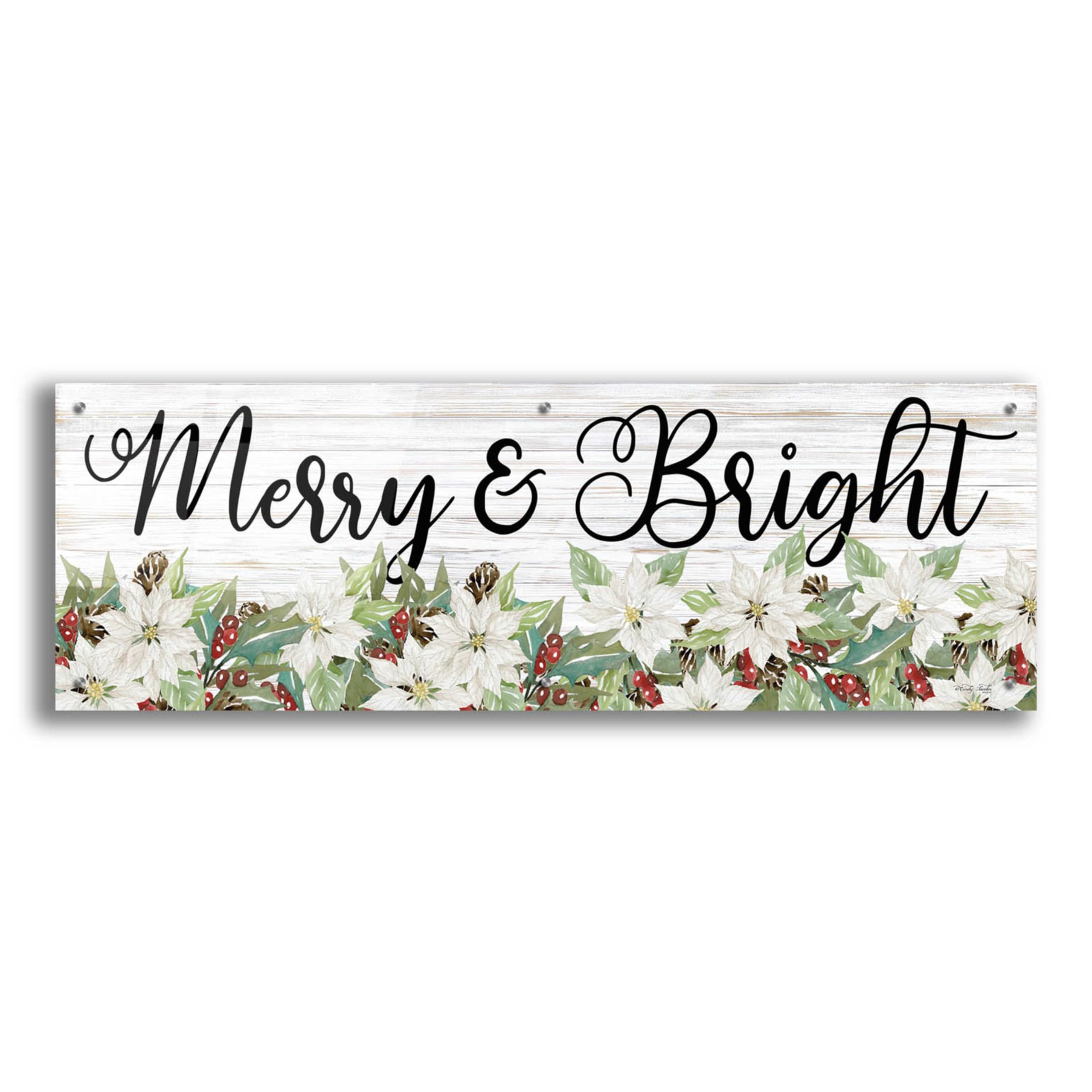 Epic Art 'Merry & Bright' by Cindy Jacobs - 48x16 Inch Acrylic Glass Wall Decor - Perfect for Living Room, Bedroom & Office Decoration