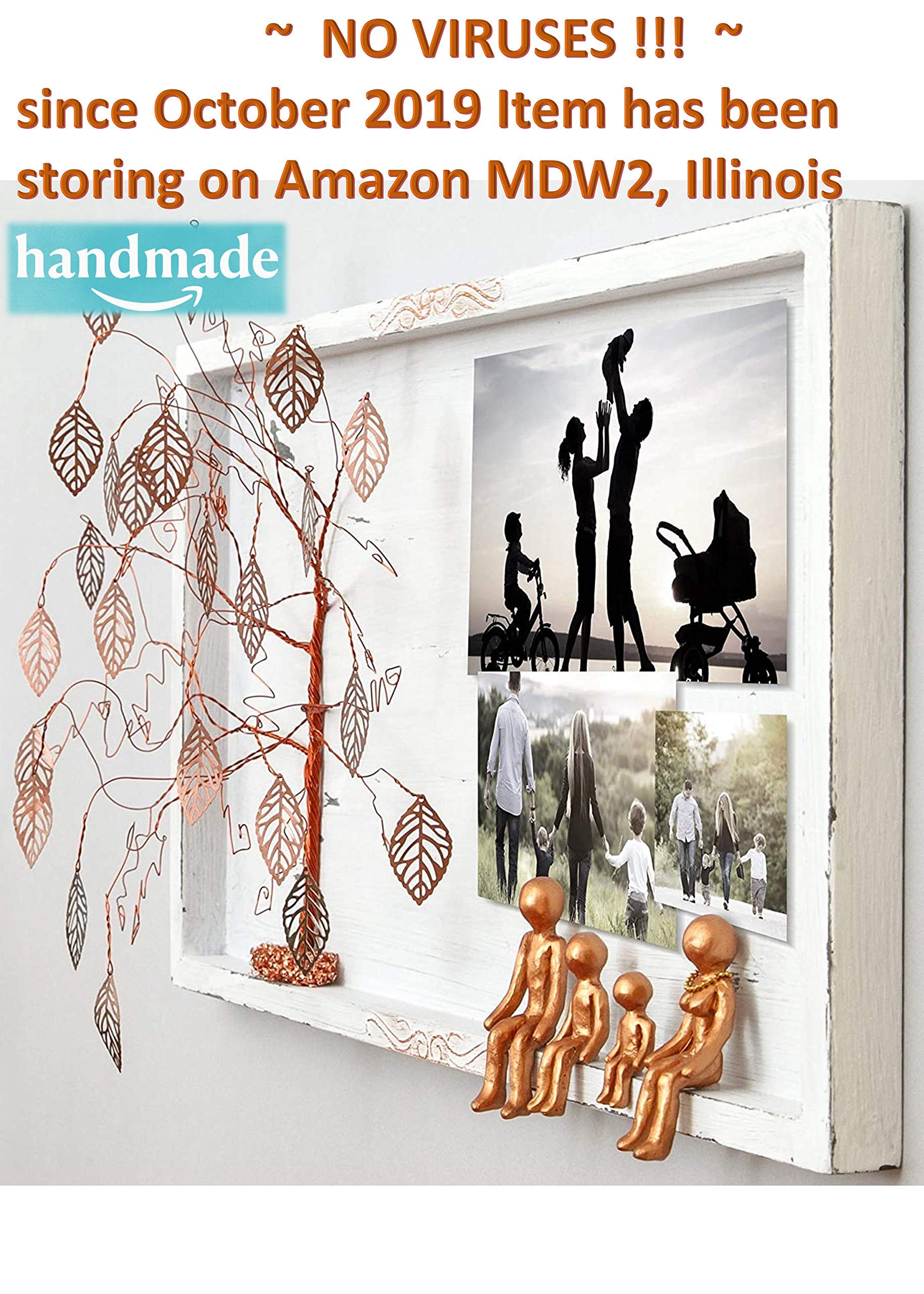 Personalized Bronze Willow Tree Family of 4 Figurine - 8th, 19th Wedding Anniversary Gift for Parents & In-Laws - Wall Charmers Shabby Chic Home Decor - Perfect for Family Photo Collages & Special Occasions