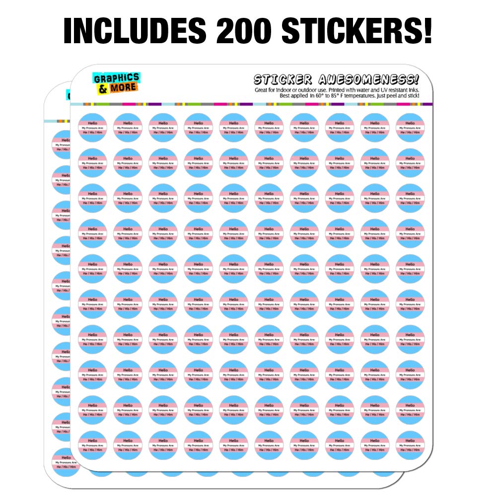 He His Him Gender Identity 0.5 Inch Clear Stickers for Planners, Calendars & Scrapbooking - Perfect for DIY Crafts, Bullet Journals & LGBTQ+ Pride Decorations