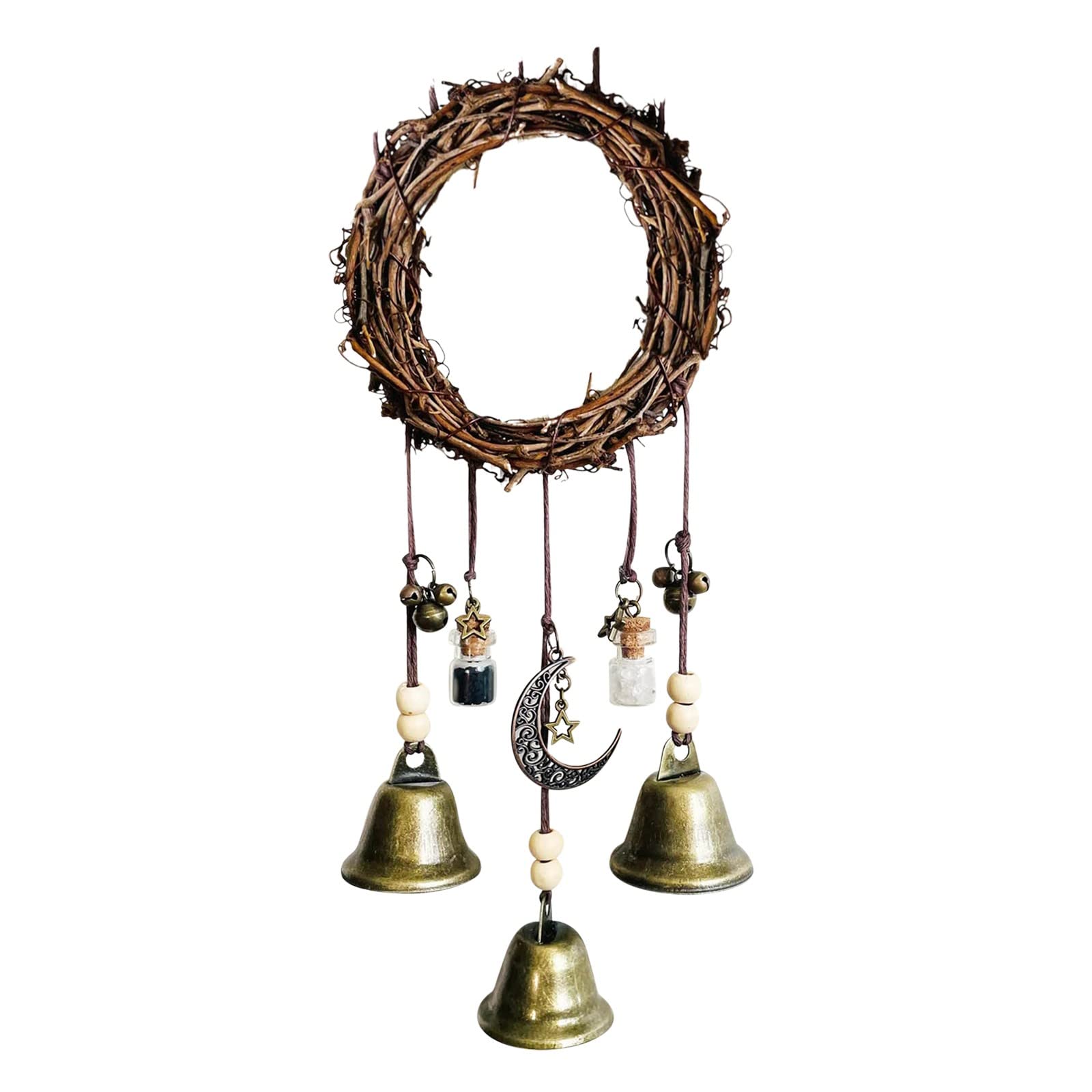 Witch Bells for Door Knob - Handmade Hanging Wind Chime Set for Boho Home Decor, Patio & Garden Protection - Bulk Witchcraft Prayer Wind Chimes for Outdoor & Indoor Use