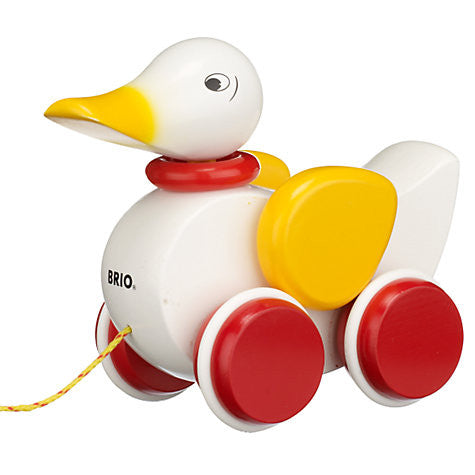 Wooden Duck Pull Along Toy for Toddlers - Classic Pull Toy for Kids Ages 1-3 - Perfect for Early Walking Development & Playtime Fun