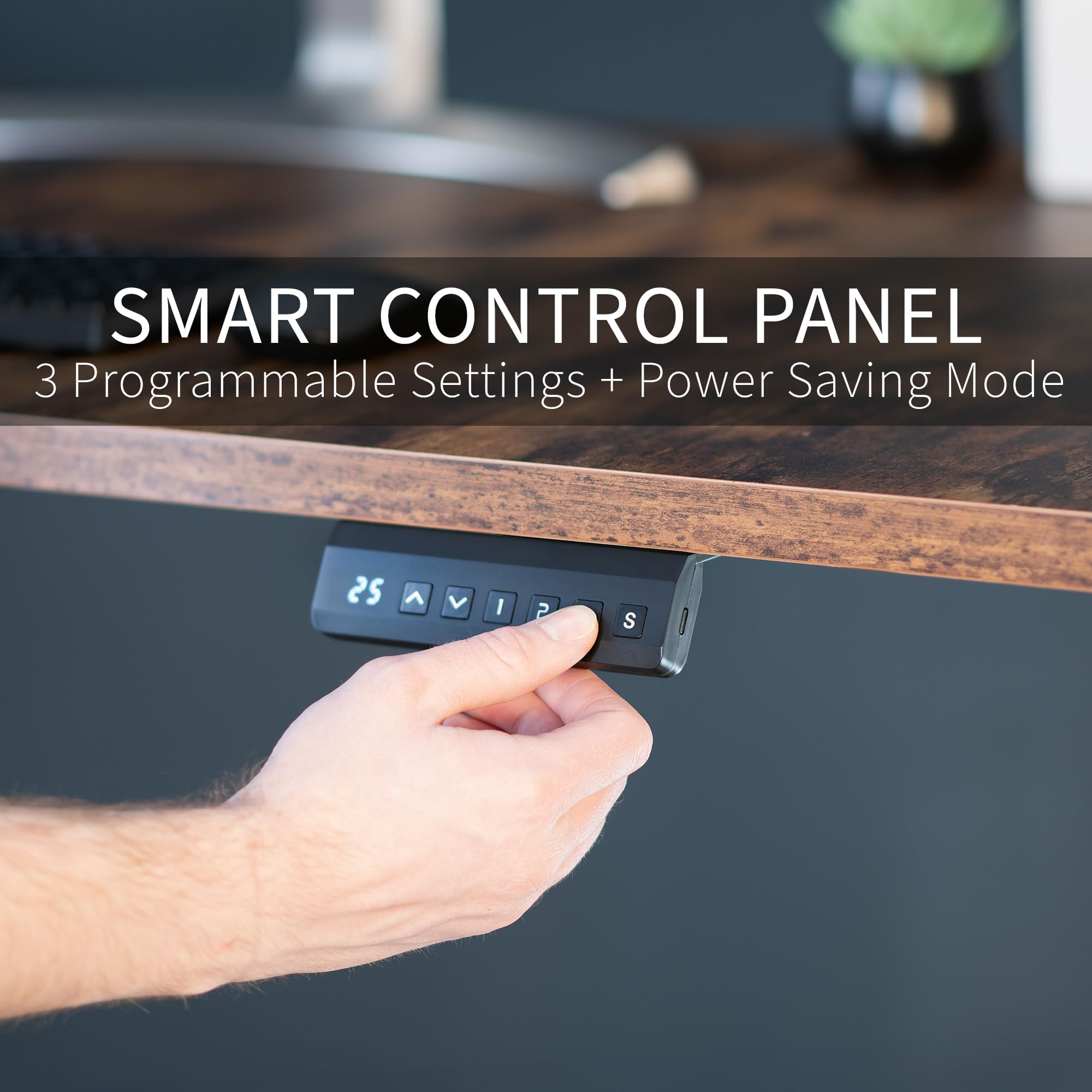 VIVO Electric 63 x 32 Inch Adjustable Height Standing Desk - Dual Motor Memory Controller, Rustic Brown Wood Top & Black Frame (DESK-KIT-2B1N) - Perfect for Home Office, Gaming Setup & Workspace Ergonomics