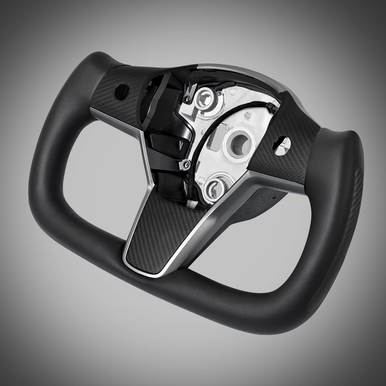 Premium Real Carbon Fiber Heated Steering Wheel for Tesla Model 3/Y (2017-2023) - ZIMABLUE Yoke Design for Enhanced Grip & Style - Perfect for Winter Driving & Performance Upgrades