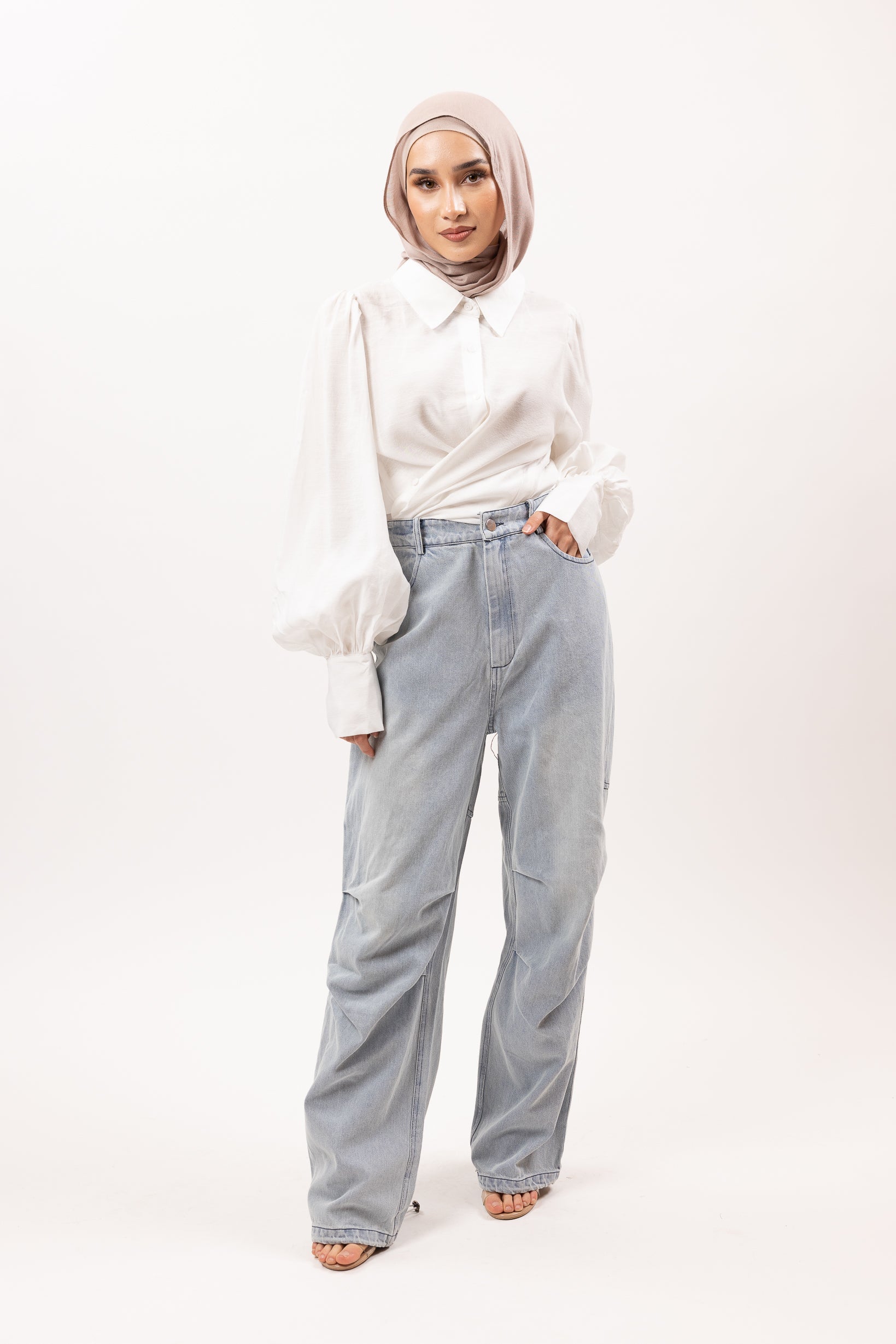 Lexi Women's High Waist Denim Pants with Detailed Stitching - Perfect for Casual Outfits, Office Wear & Everyday Comfort