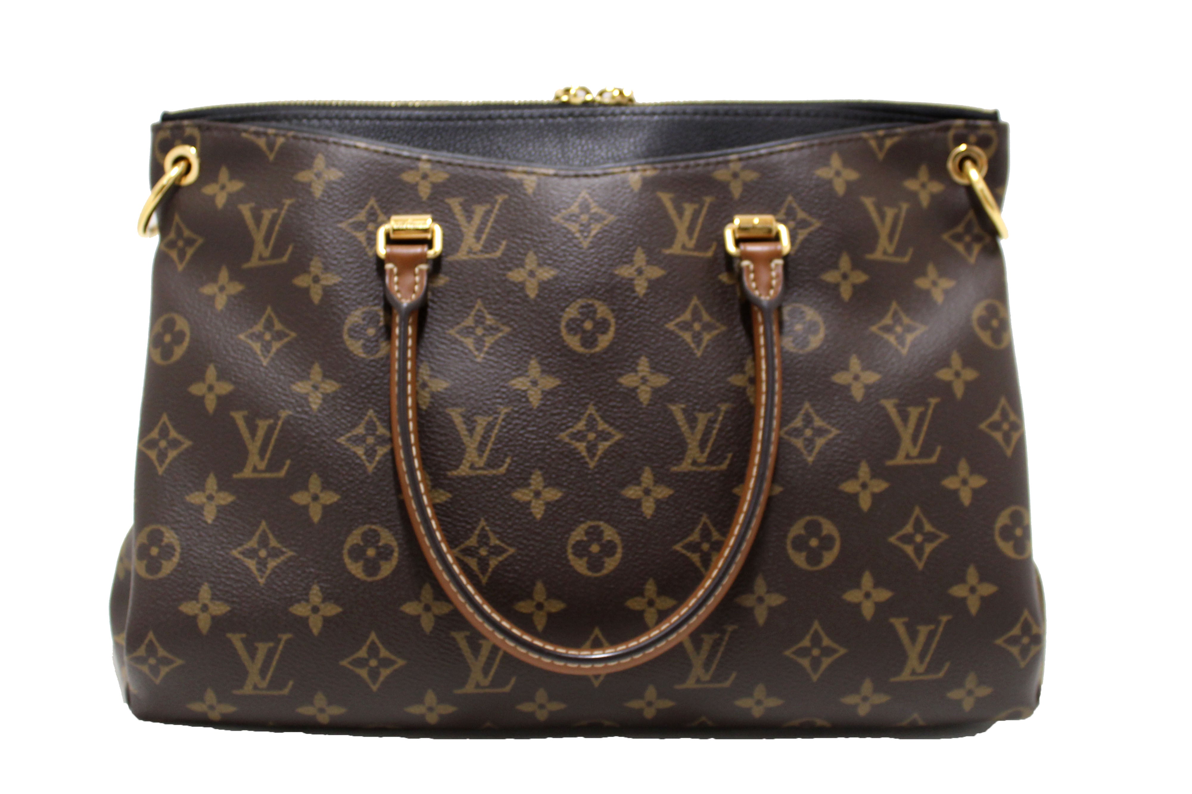 Authentic Louis Vuitton Monogram Canvas Black Pallas Noir Handbag for Women - Luxury Designer Crossbody Purse for Work, Travel & Evening Events