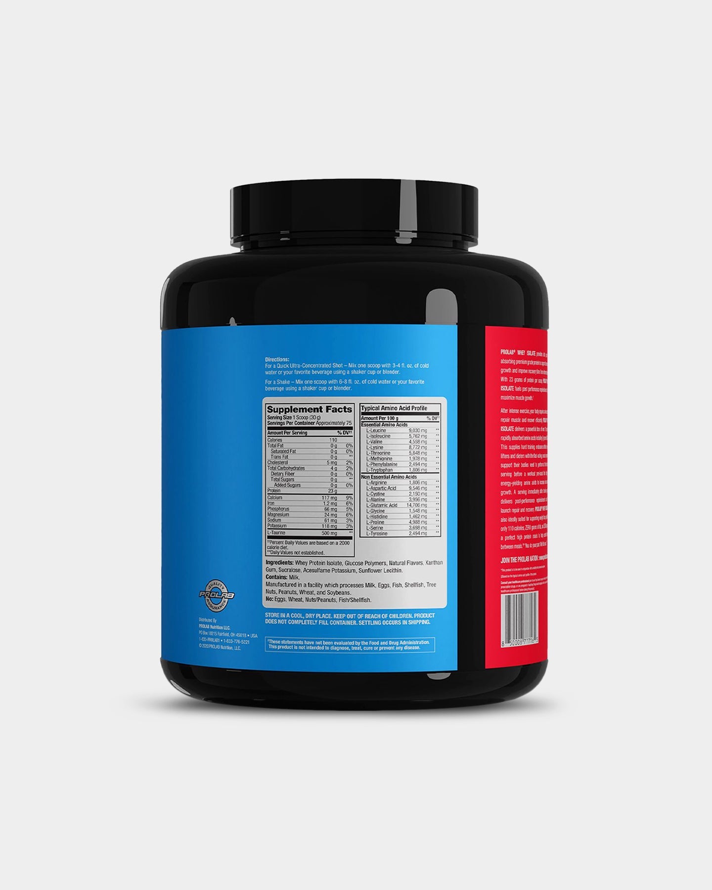 Prolab Nutrition Whey Protein Isolate Powder - Premium 100% Pure Whey Isolate for Muscle Recovery & Growth - Ideal for Post-Workout, Weight Loss & Fitness Enthusiasts
