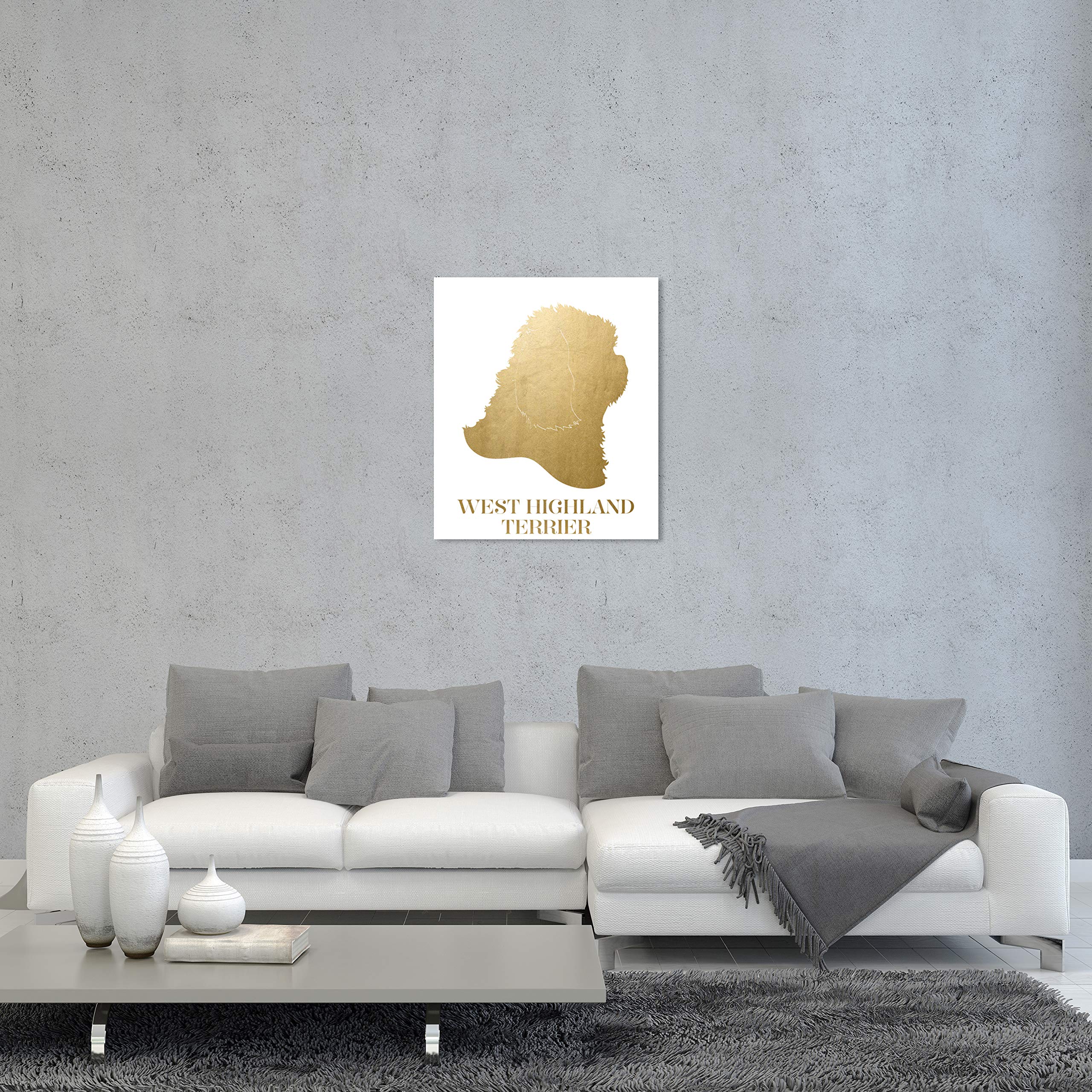 Oliver Gal Artist Co. West Highland Terrier Canvas Wall Art Print - 20x24 Inch Gold & White Animal Home Decor - Perfect for Living Room, Bedroom, or Office