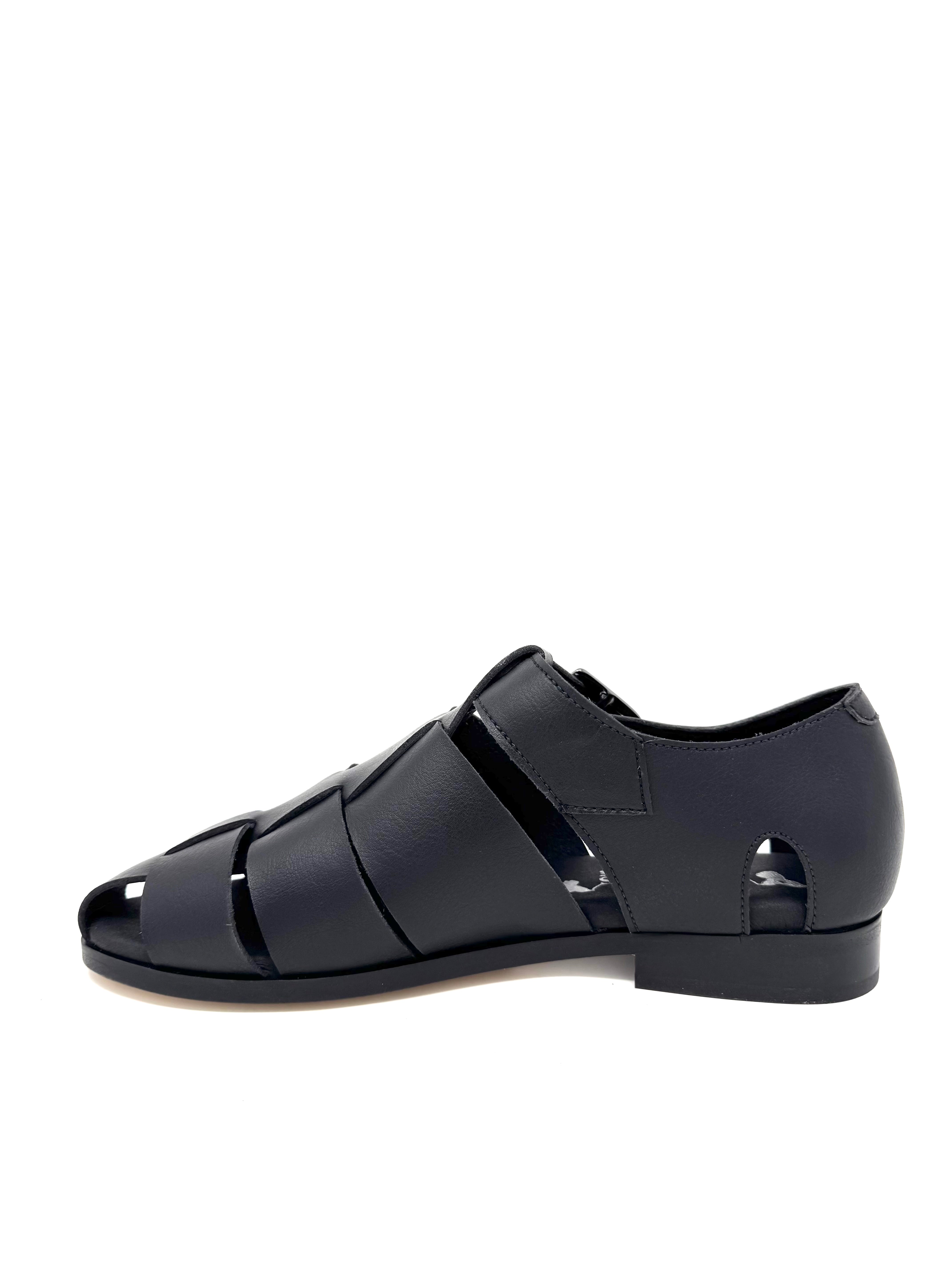 Novacas Black Courtney Sandal - Women's Comfortable Leather Slide Sandals for Casual Wear, Beach & Summer Outfits
