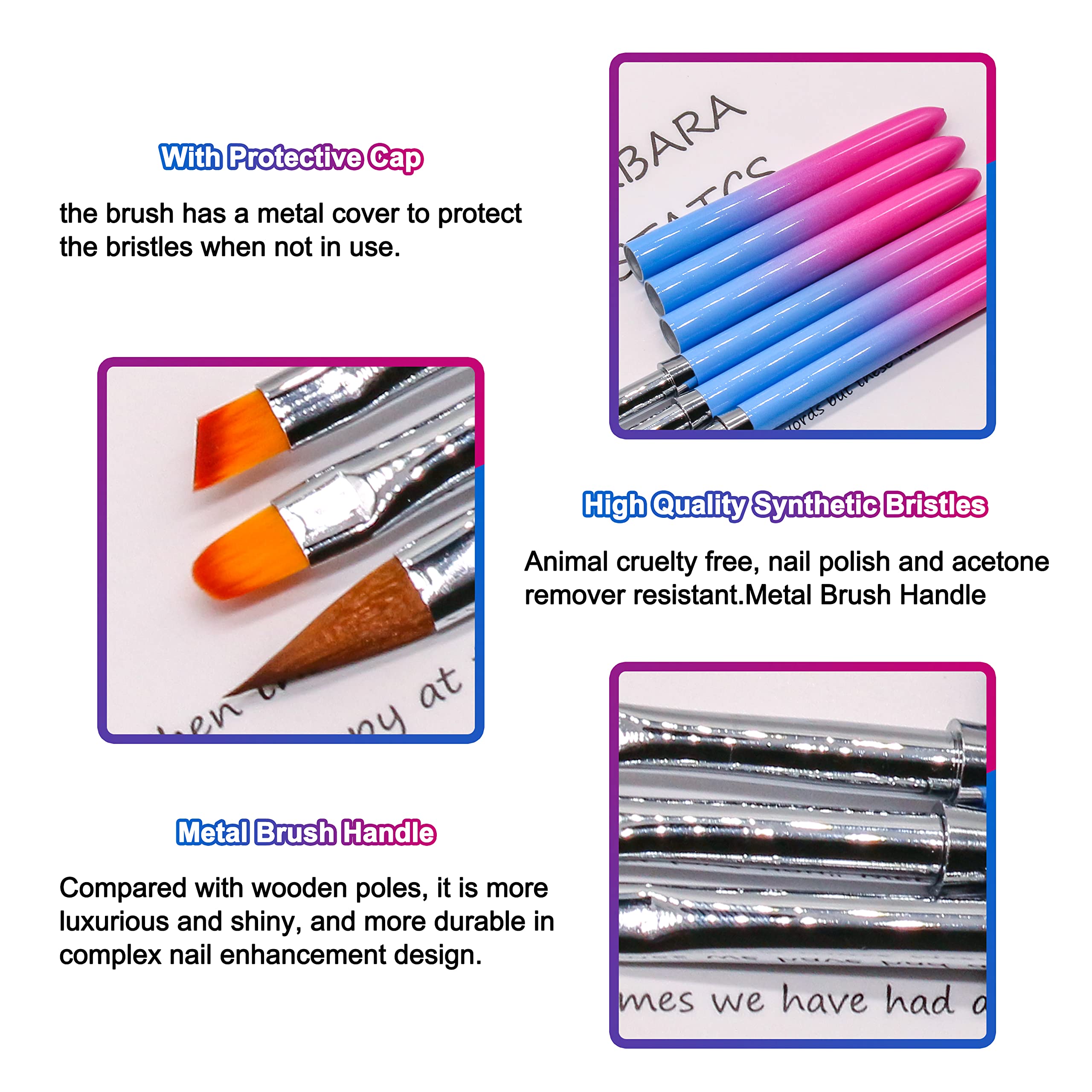 SILPECWEE 3-Piece Nail Clean Up Brush Set - Professional Nail Polish Remover & Cuticle Cleaner - Perfect for Acetone, Manicures & Nail Art Designs - Ideal for Salon, Home Use & DIY Nail Care