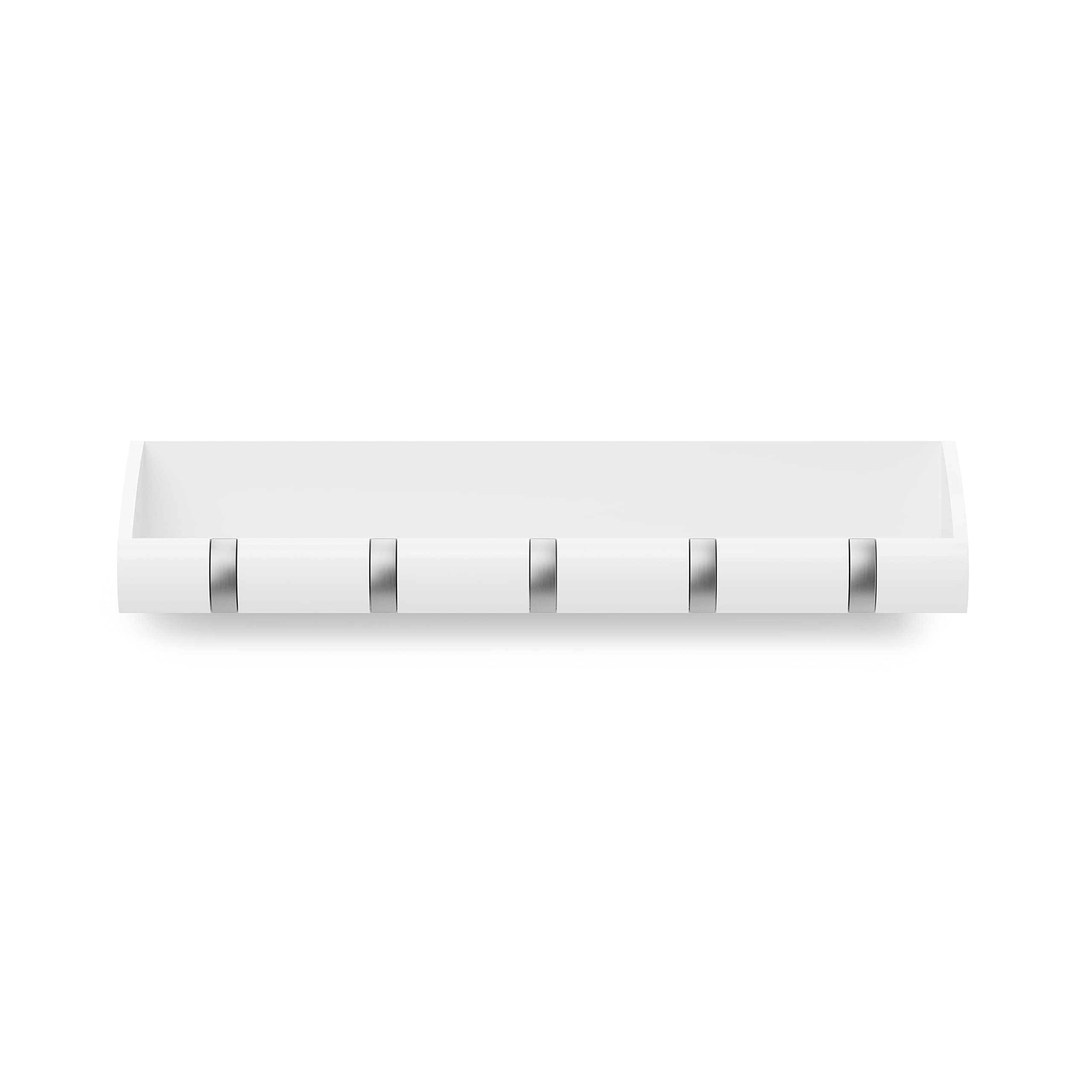 Umbra Cubby Wall Mount Entryway Organizer - White | Stylish Storage for Keys, Mail & Essentials | Perfect for Hallway, Foyer & Small Space Organization