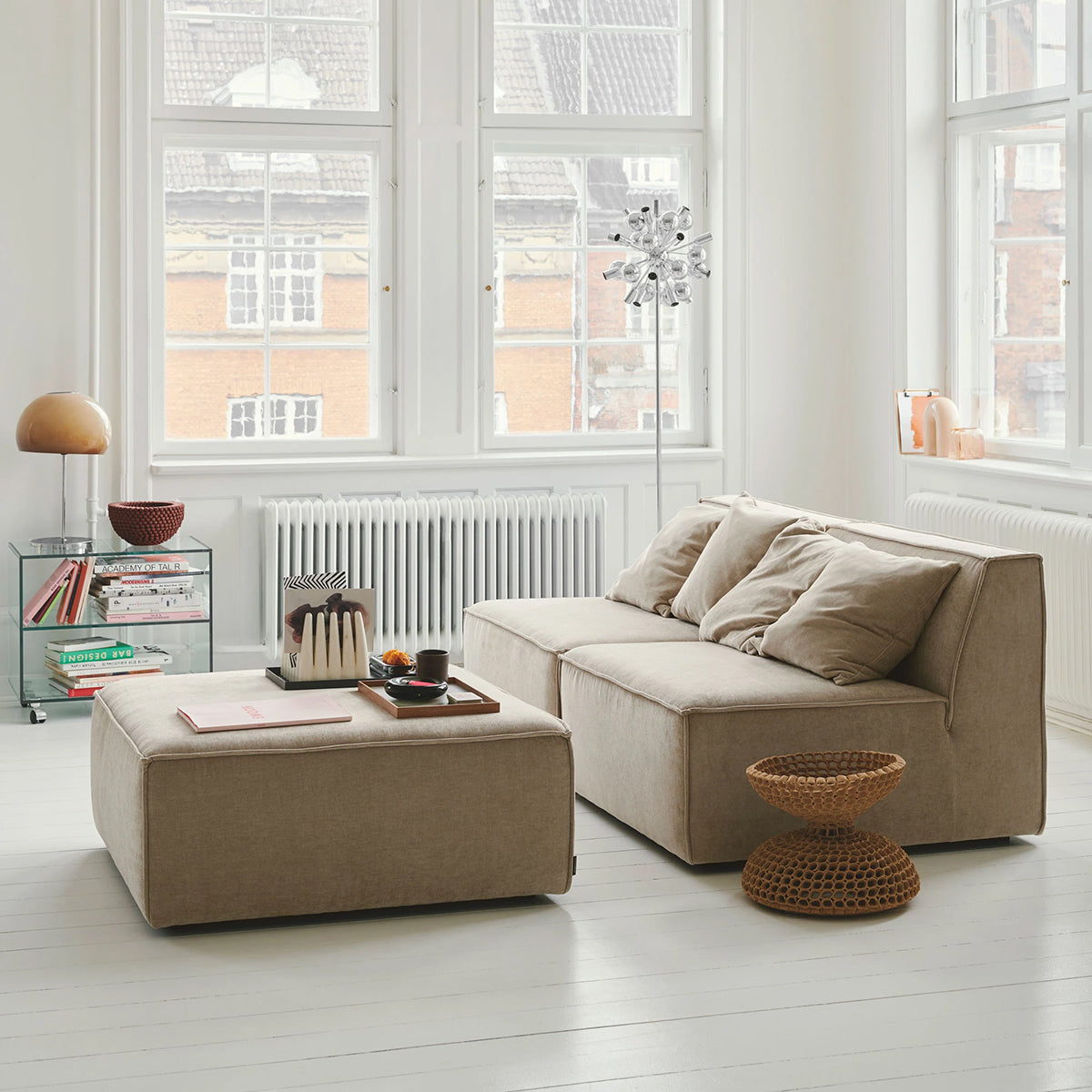 1-Seater Right Corner Modular Sofa in Durable Dane Fabric - Perfect for Small Apartments, Living Rooms & Cozy Spaces