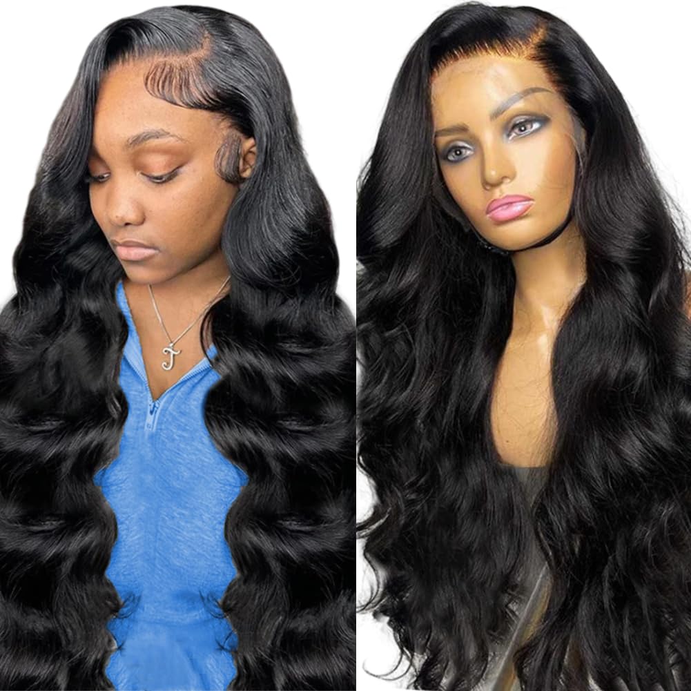 13x6 HD Lace Front Wig 250% Density Human Hair - Body Wave Glueless Wig with Pre-Plucked Hairline & Baby Hair for Black Women | Perfect for Daily Wear, Parties & Special Occasions (28 Inch)