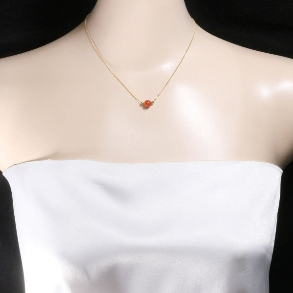 18K Yellow Gold Coral Necklace for Women - Elegant Handmade Jewelry Gift for Birthday, Anniversary & Valentine's Day | Perfect for Beach Weddings, Summer Parties & Boho Fashion