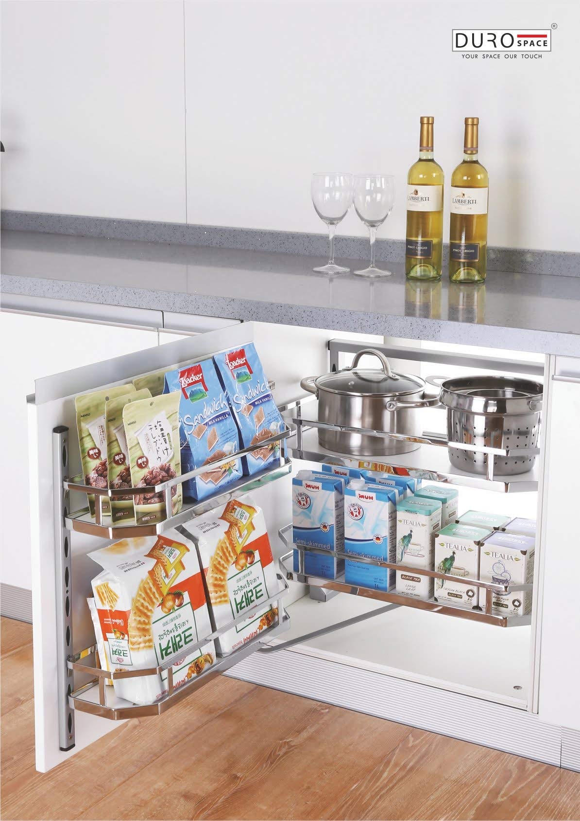 600MM Mini Pantry Unit for Snacks Storage | Space-Saving 60MM DUROSPACE Organizer | Perfect for Kitchen, Office, Dorm Room Organization