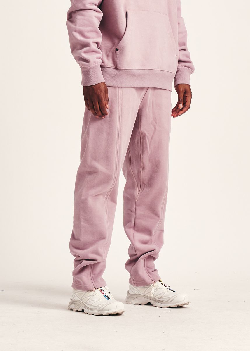 MEMORY LANE Women's Split Seam Sweatpants - Dust Pink | Soft Lounge Pants for Yoga, Running & Casual Wear