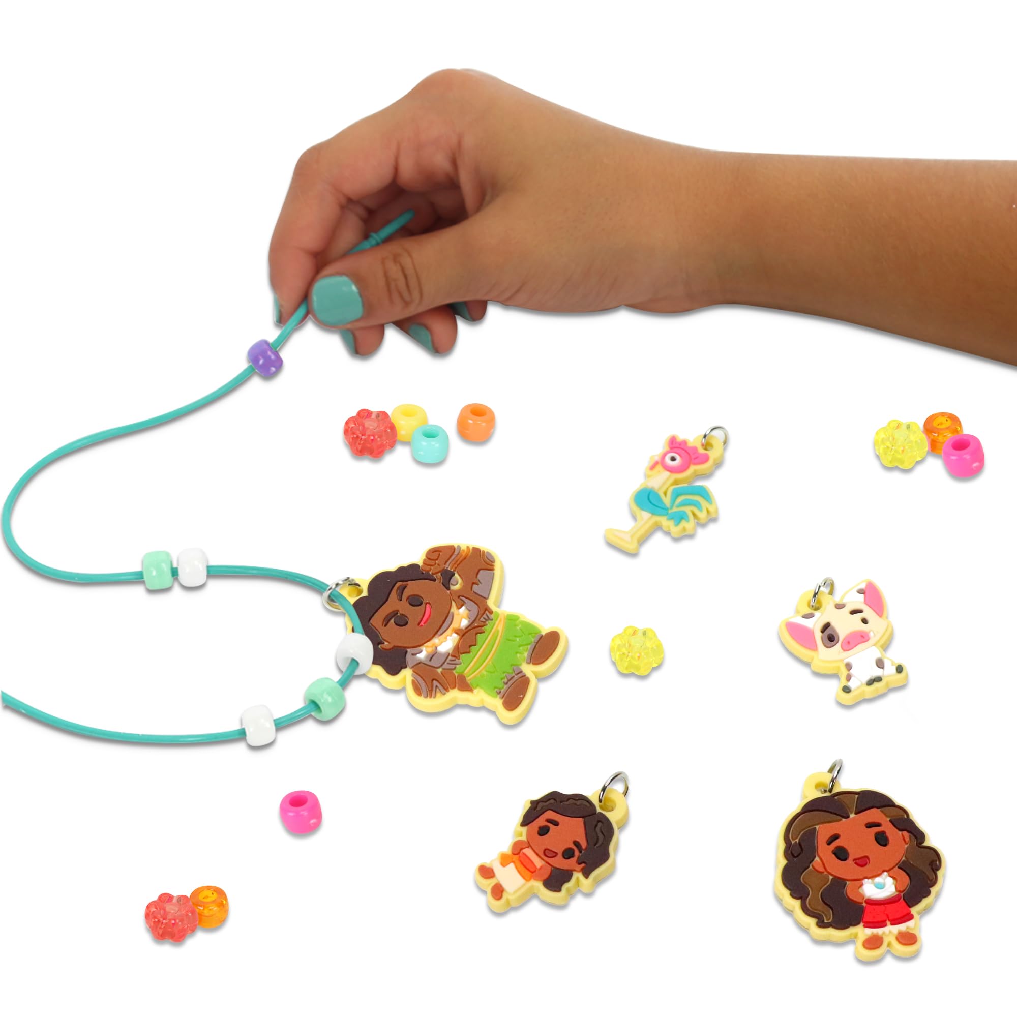 Disney Moana Necklace Activity Set for Kids - Hawaiian Themed Jewelry Making Kit, Perfect for Birthday Parties, Arts & Crafts, and Role Play Dress Up