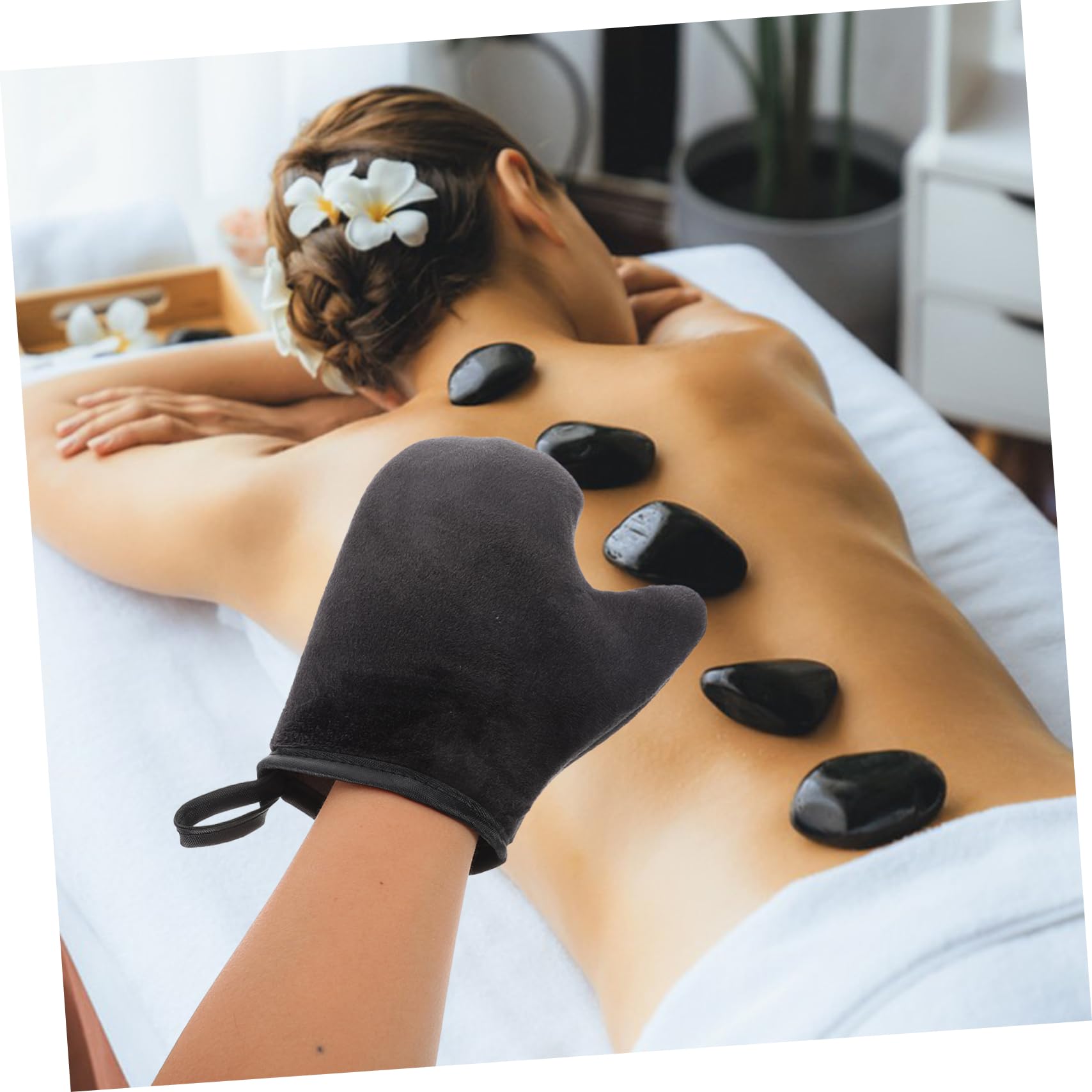 Self Tanning Mitt Gloves - 2 Pack Flocked Tan Applicator Mitts for Sunless Tanning Lotion, Back & Body - Soft & Streak-Free Fake Tan Application for Smooth, Even Tan at Home