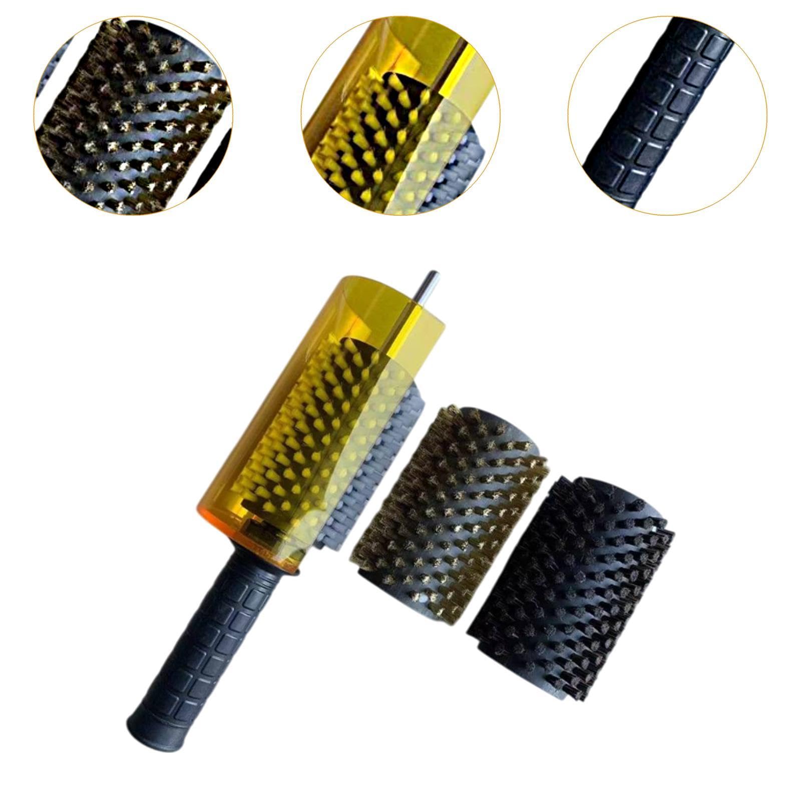 Premium Snowboard Wax Brush Kit with Ergonomic Shaft Handle Cover - Efficient Ski Wax Brushes for Smooth Glide - Perfect for Winter Sports & Ski Maintenance