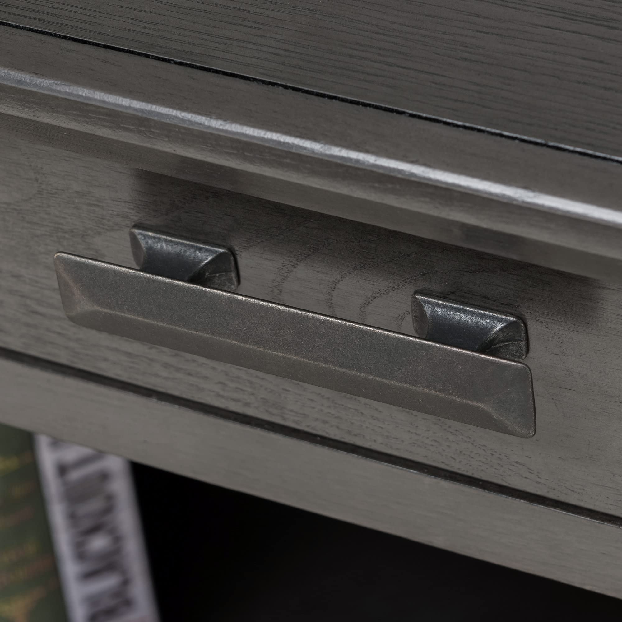 Leick Home 84430 Oak Corner Computer Desk with Drawer - Smoke Gray Writing Desk for Home Office, Study & Small Spaces | Compact Workstation for Laptops & Home Office Organization