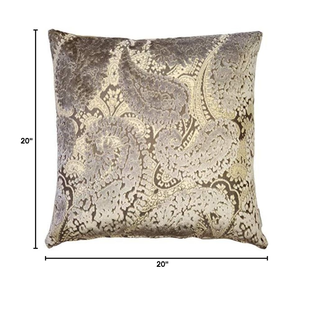 Rochelle Owl Paisley Velvet Decorative Pillow Cover 20x20 Inches - Soft Luxury Throw Pillow for Sofa, Bed & Home Decor