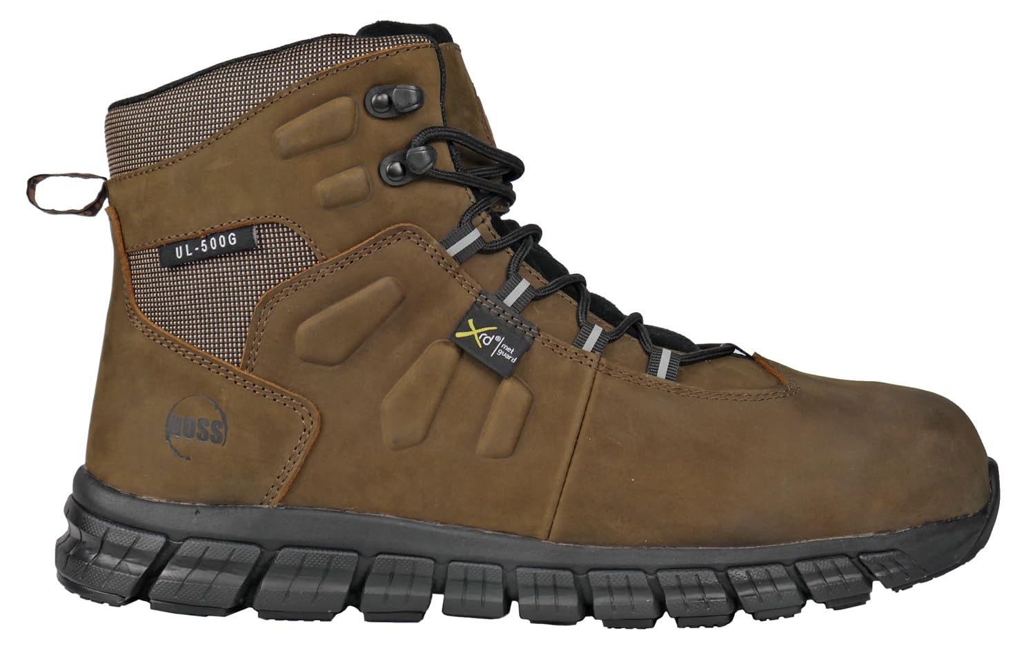 Hoss Men's Tikaboo-UL Safety Boots - Brown Leather Work Boots for Construction, Electrical Hazard Protection & Outdoor Work - Comfortable Steel Toe Shoes for Industrial Jobs