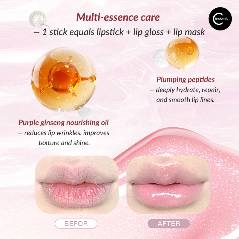 FLORTTE Glass Sea Collection - Hydrating Solid Lip Gloss with Sheer Shine | Perfect for Everyday Wear & Special Occasions