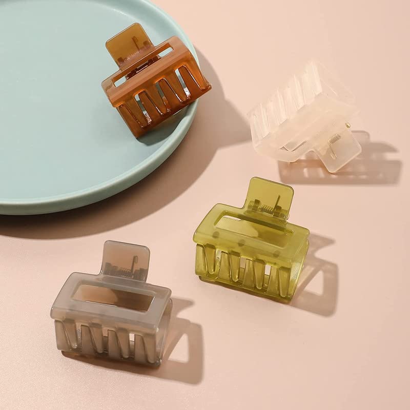 RECTYO GALLERY Small Hair Claw Clips for Women - 1.57 Inch Mini No Slip Square Hair Clips for Thin to Medium Hair | Perfect for Ponytails, Buns & Everyday Styling | Hair Accessories for Women & Girls