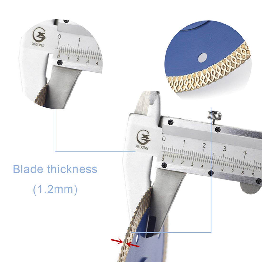 4 Inch Diamond Tile Saw Blade - Ultra Thin Porcelain Ceramic Cutting Disc for Grinder, Dry or Wet Use - Fits 7/8