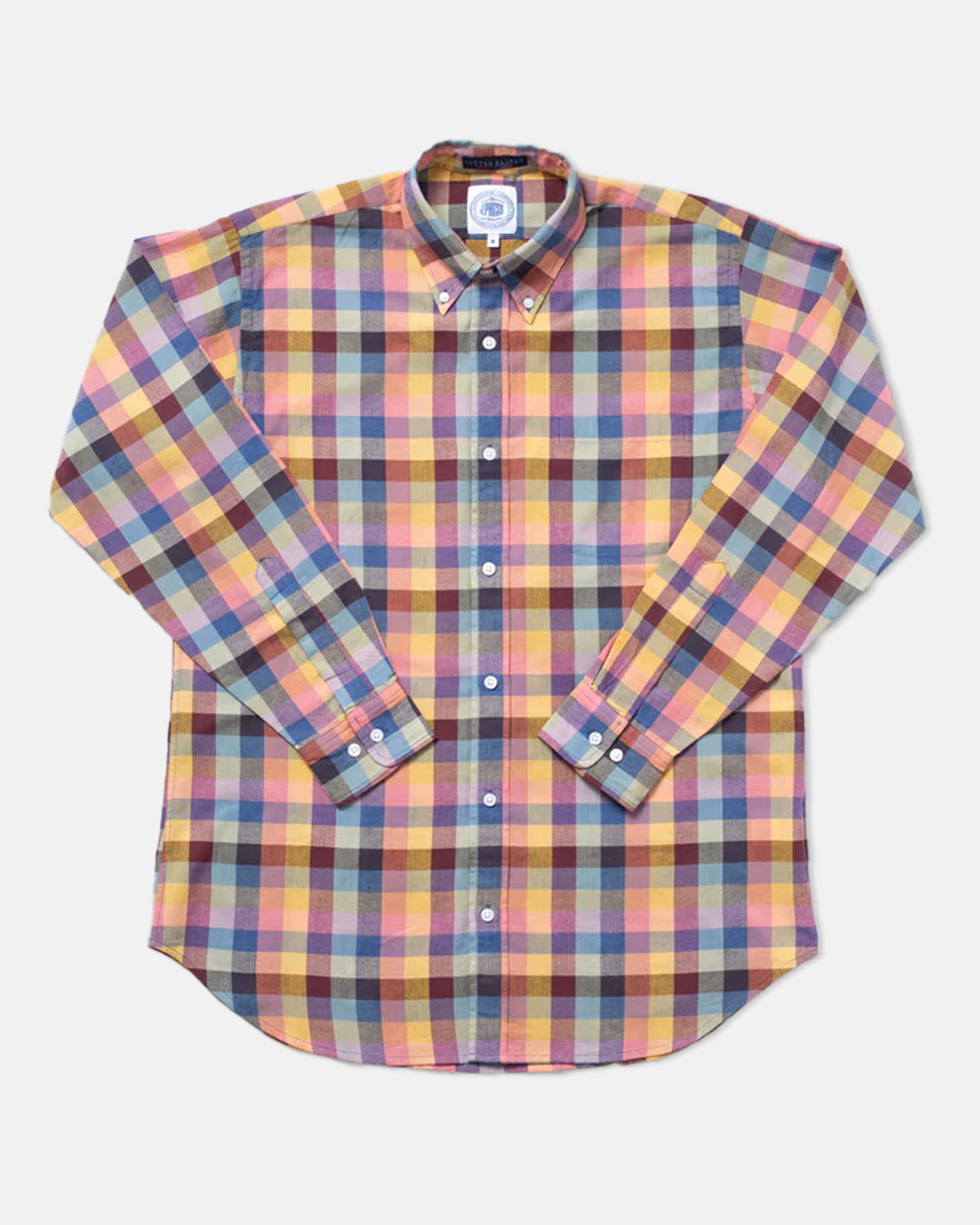 Men's Long Sleeve Madras Sport Shirt - Casual Button Down Shirt for Golf, Work & Outdoor Activities