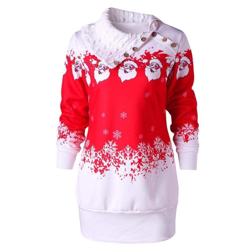 Women's Ugly Christmas Sweater Dress - Santa Claus Tunic Jumper | Holiday Party Outfit, Xmas Family Gathering, Secret Santa Gift