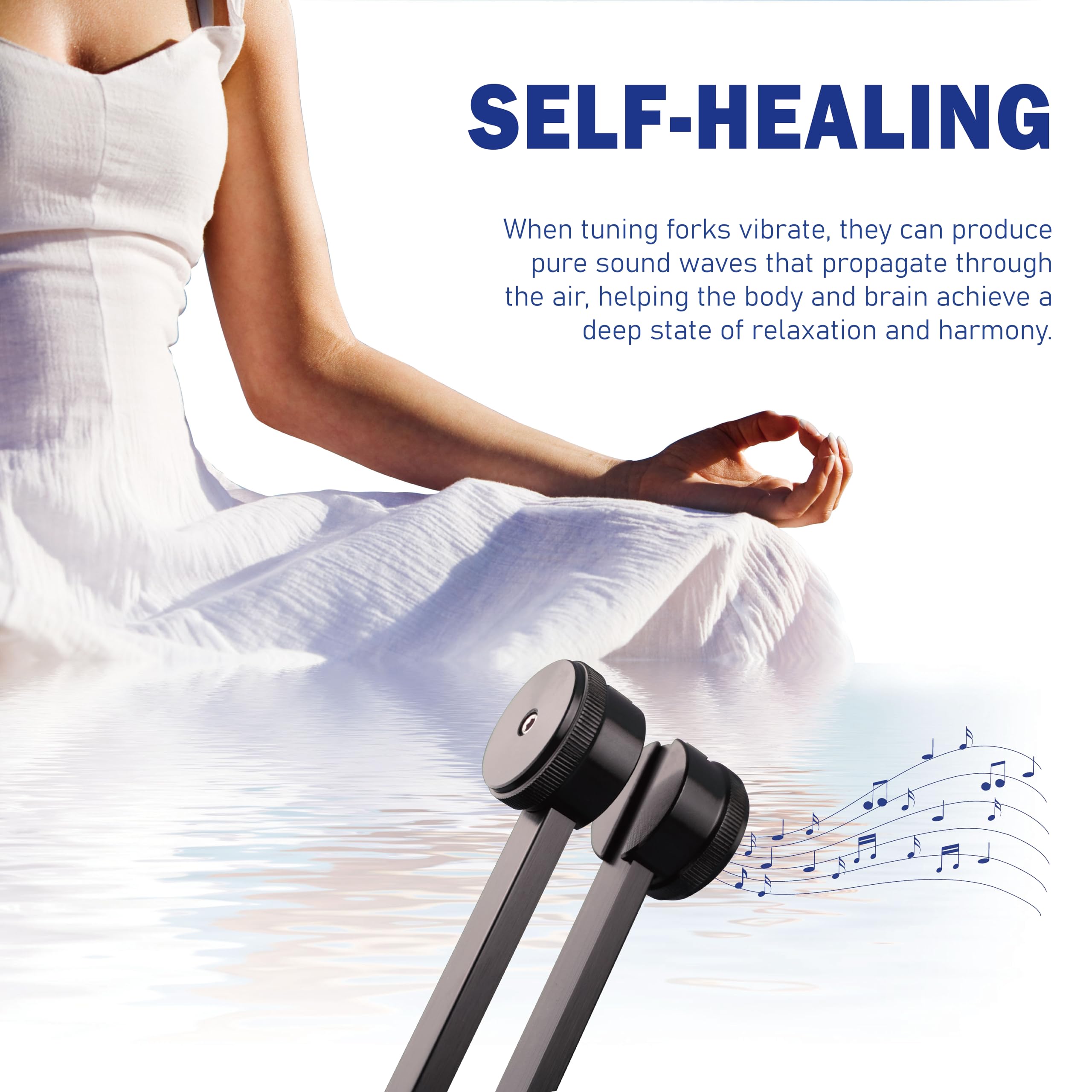 Weighted Tuning Forks Set for Healing - 128Hz, 256Hz, 512Hz, 1024Hz Frequency Sound Therapy Tools for Chakra Balancing & Energy Healing - Includes 2 Fleece Bags & Travel Case - Perfect for Meditation, Yoga, Reiki, and Sound Bath Therapy Sessions