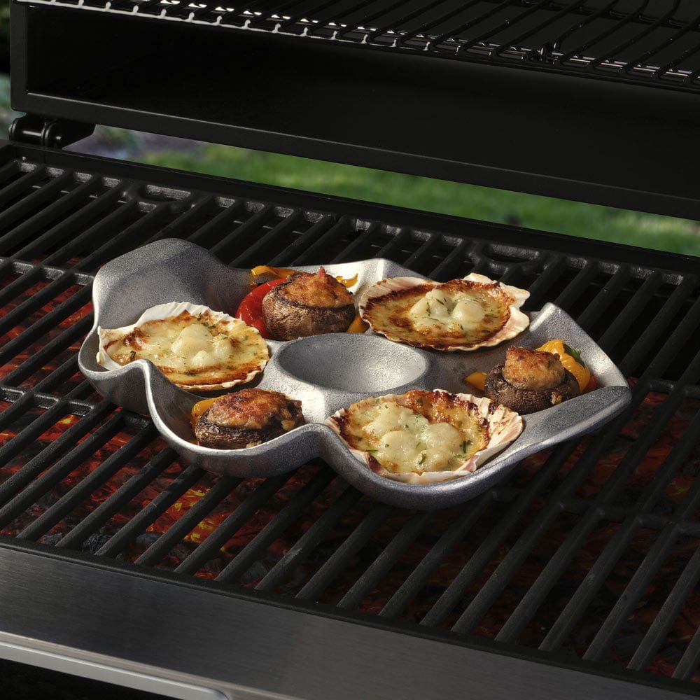 Premium Stainless Steel Seafood Oyster Grill Tray - Heavy Duty BBQ Grill Pan for Shrimp, Lobster & Clams - Perfect for Backyard Grilling, Camping & Outdoor Cooking