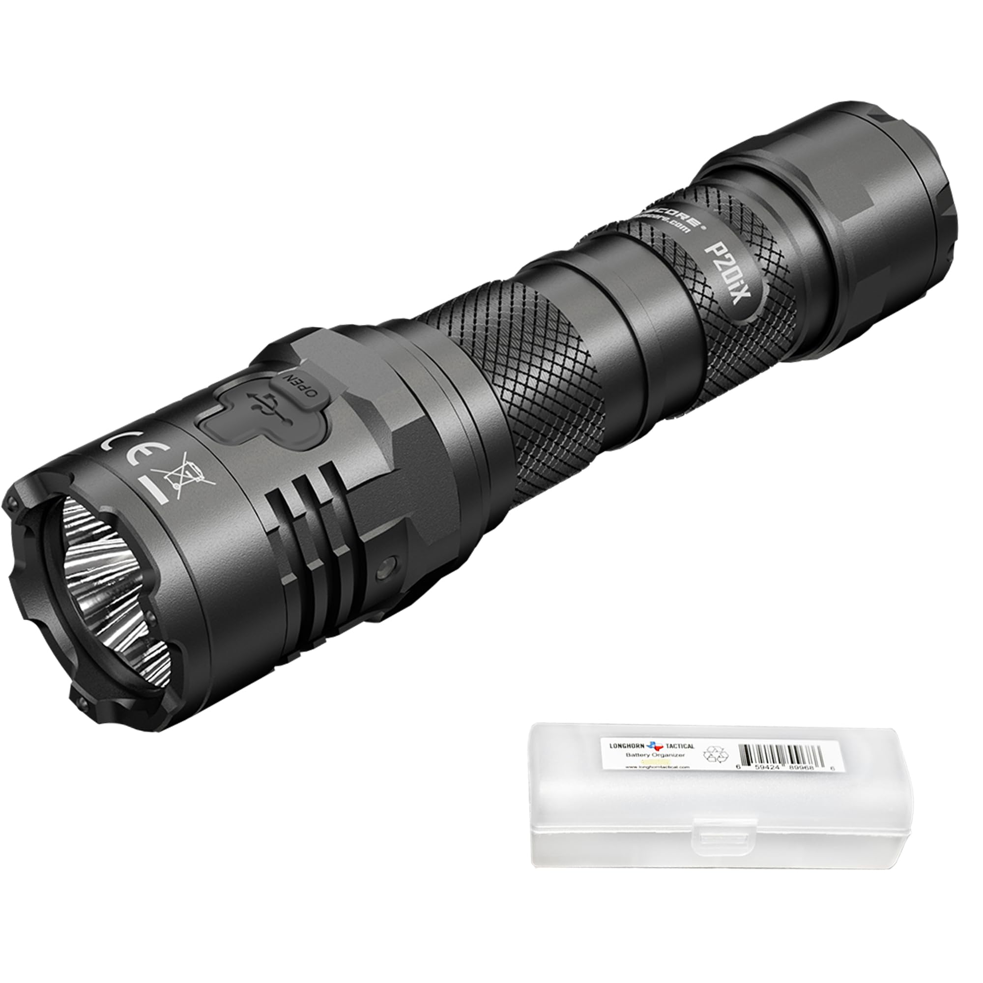 Nitecore P20iX 4000 Lumen Tactical Flashlight - USB-C Rechargeable Super Bright LED Flashlight with LumenTac Organizer | Perfect for Camping, Hiking, Emergency & Outdoor Adventures