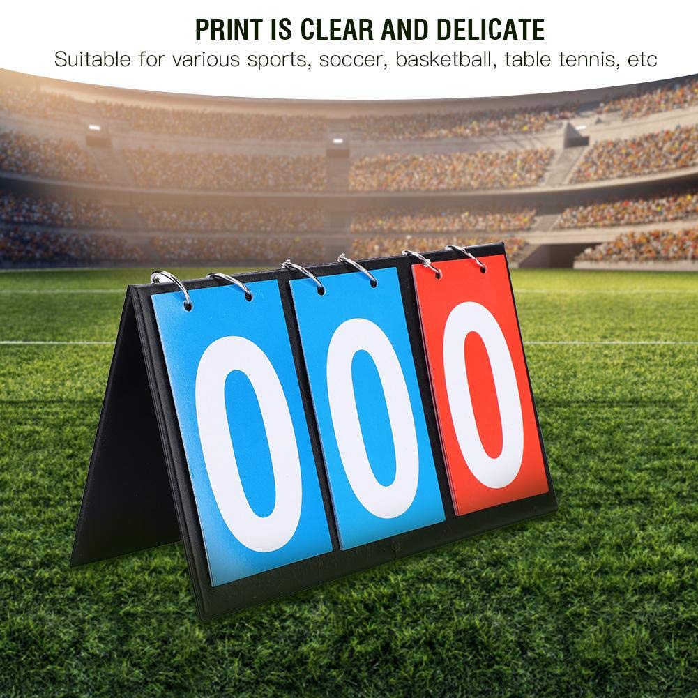 Portable 3-Digit Flip Sports Scoreboard - Red & Blue Score Counter for Table Tennis, Basketball, Volleyball | Perfect for Tournaments, Leagues & Home Games