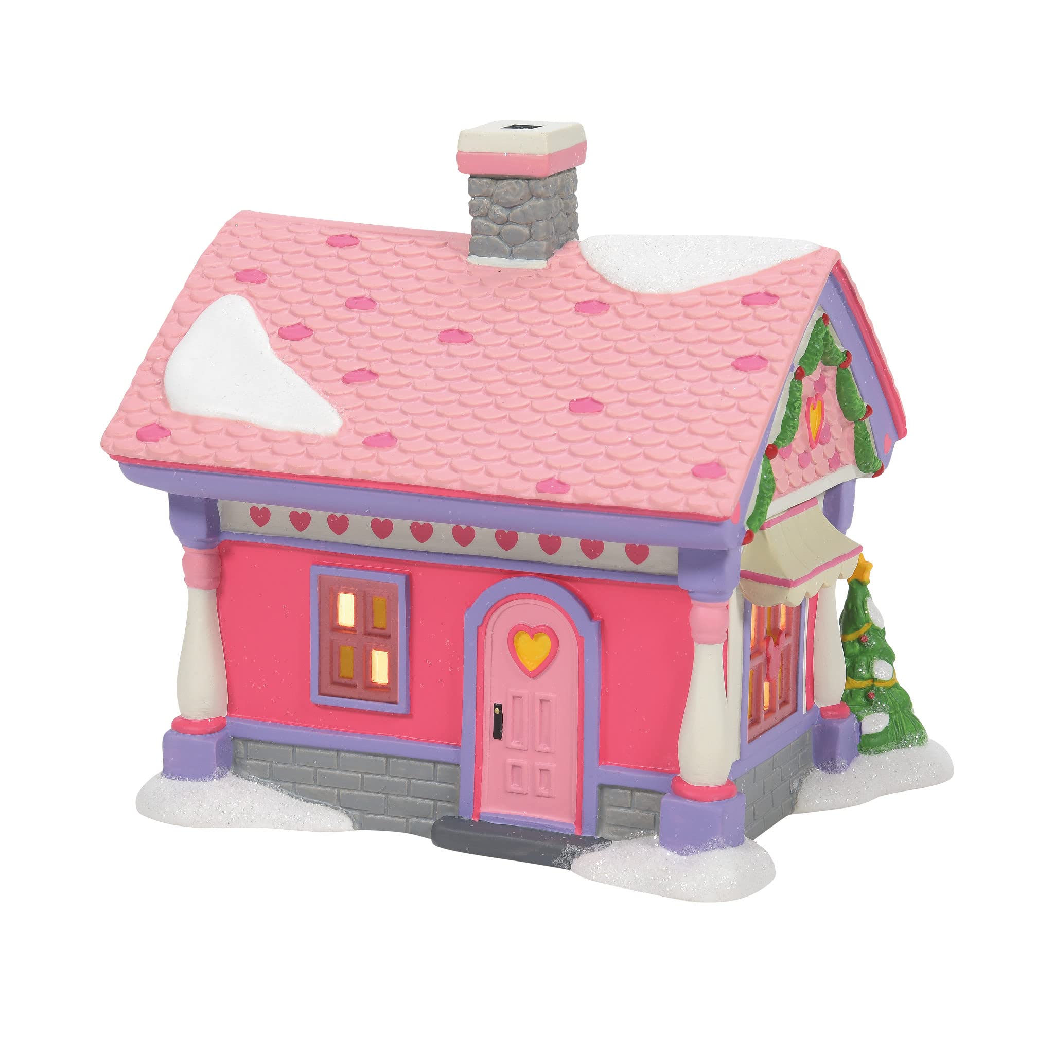Department 56 Disney Mickey Mouse Village Minnie's Shoe Boutique Lit House and Sign Figurine Set - 6.02 Inch Collectible Christmas Decoration - Perfect for Disney Fans, Holiday Displays & Village Collections