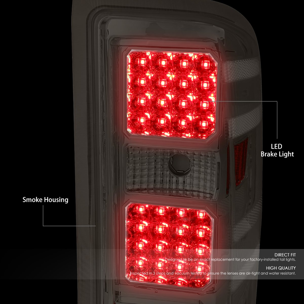 Auto Dynasty LED Tail Lights for 2014-2019 Chevy Silverado & GMC Sierra 1500/2500HD/3500HD - Smoked Lens Chrome Housing Brake Reverse Lamps (Driver & Passenger Side) | Enhanced Night Visibility & Safety for Pickup Trucks