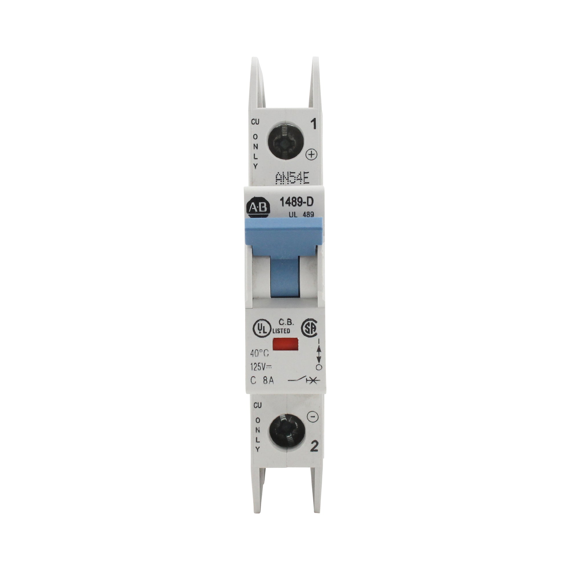 Allen Bradley 1489 D1C080 1 Pole 8A 125/250V Industrial Circuit Breaker - Heavy Duty Electrical Protection for Motors, Pumps & Machinery