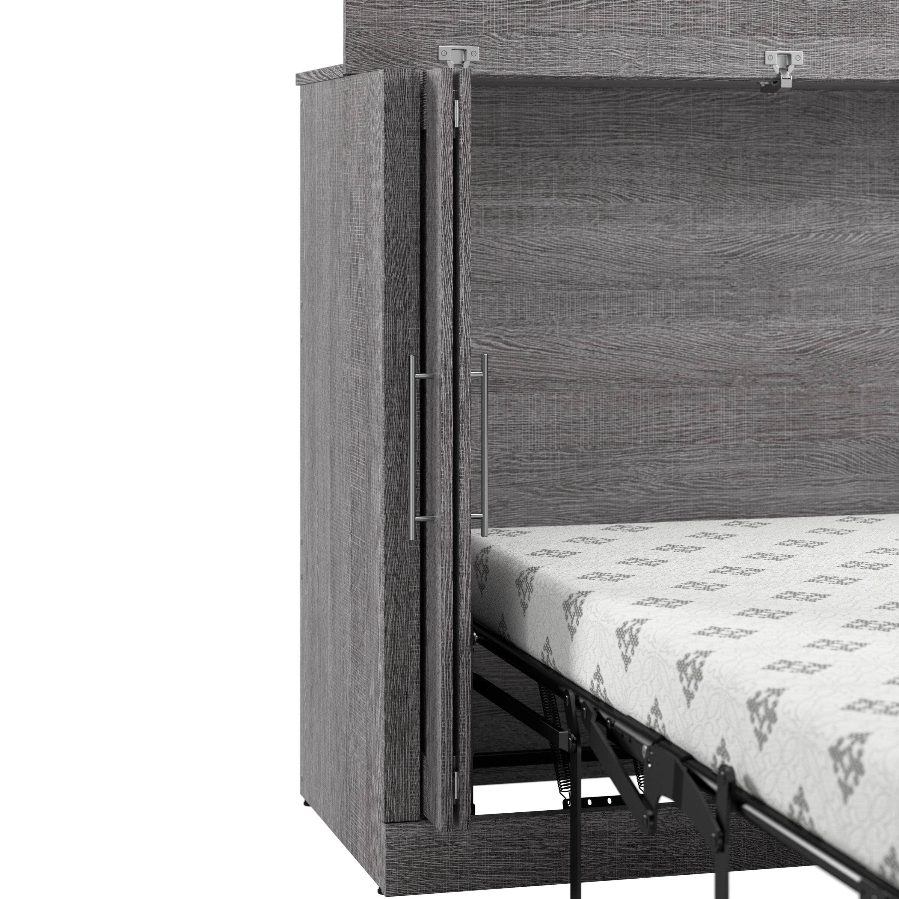 Pur 69W Full Cabinet Bed with Mattress - 3 Color Options | Space-Saving Storage Bed for Small Rooms & Apartments | Modern Platform Bed Frame with Built-in Drawers