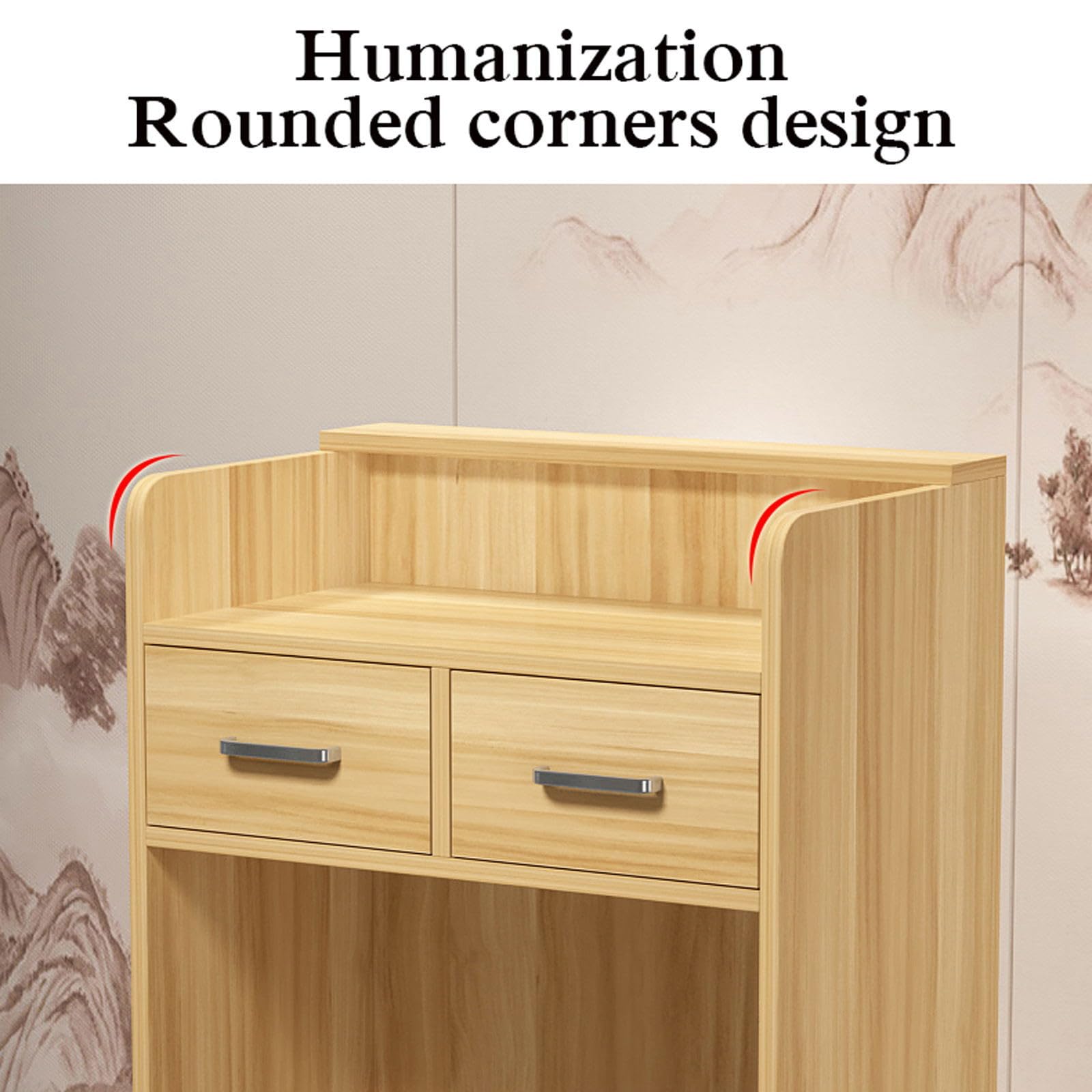 Modern LED Reception Desk with Lockable Drawer - Elegant Checkout Counter for Office, Retail Store & Beauty Salon - Durable Front Desk Table for Lobby, Hotel & Clinic Reception Areas