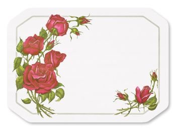 Elegant Rose Pattern Placemats Set of 6 - Waterproof & Heat Resistant Table Mats for Dining, Kitchen, Party Decor, and Home Decor