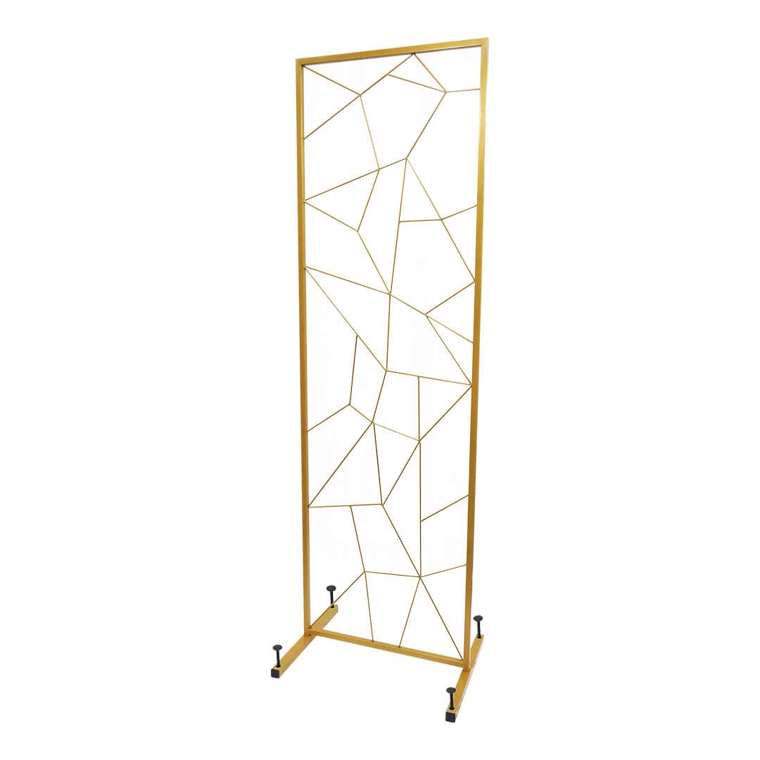 Koyal Wholesale 6FT Gold Geometric Wedding Backdrop Stand - Tall Metal Floral Panel for Indoor/Outdoor Ceremony Decor, Reception & Photography - Perfect for Weddings, Parties, and Photo Shoots