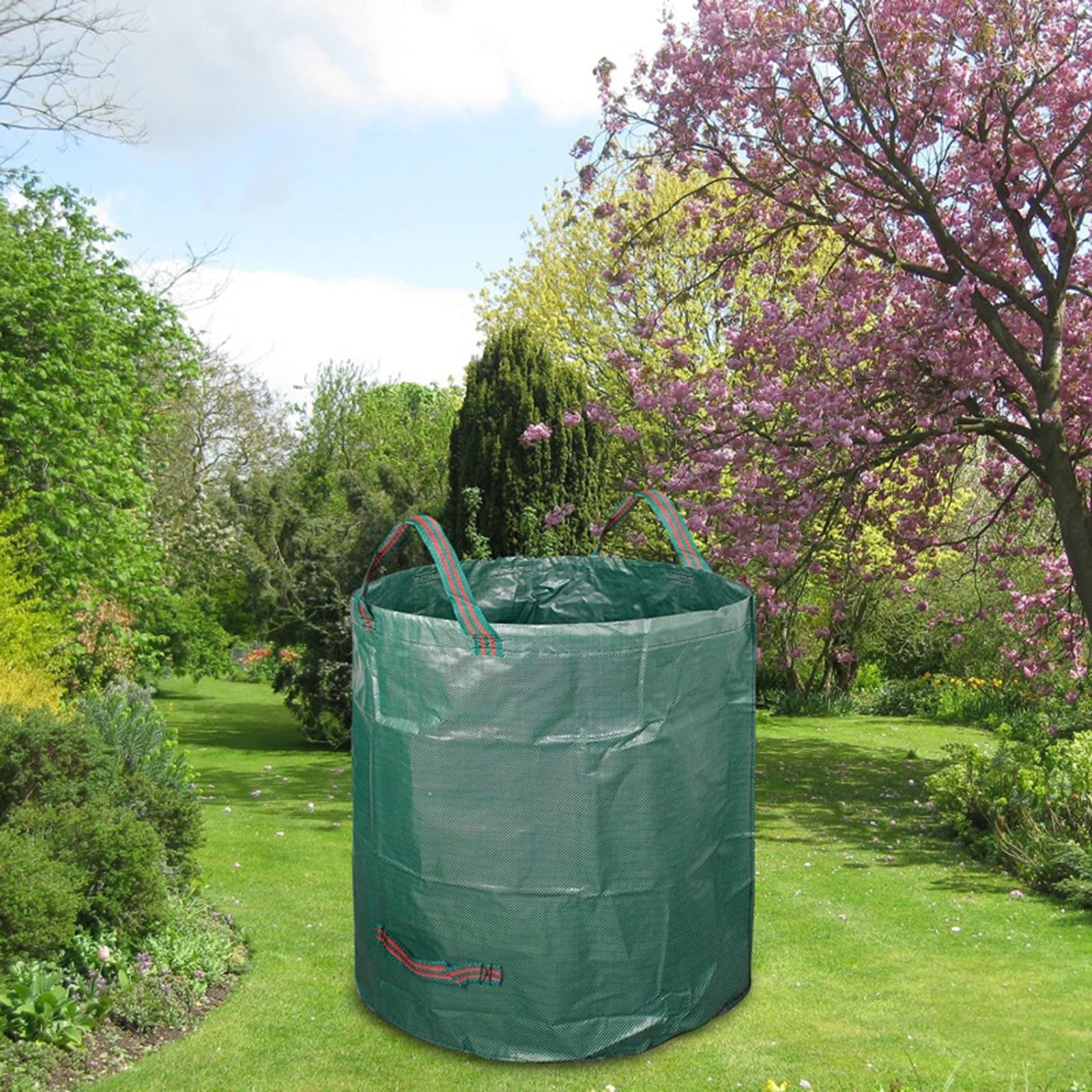 Heavy Duty Garden Waste Bags - 30 Gallon Waterproof Leaf & Grass Bags with Handles - Extra Strong Tear Resistant Yard Waste Sacks - Perfect for Lawn Cleaning, Leaf Collection & Yard Waste Disposal (Green)